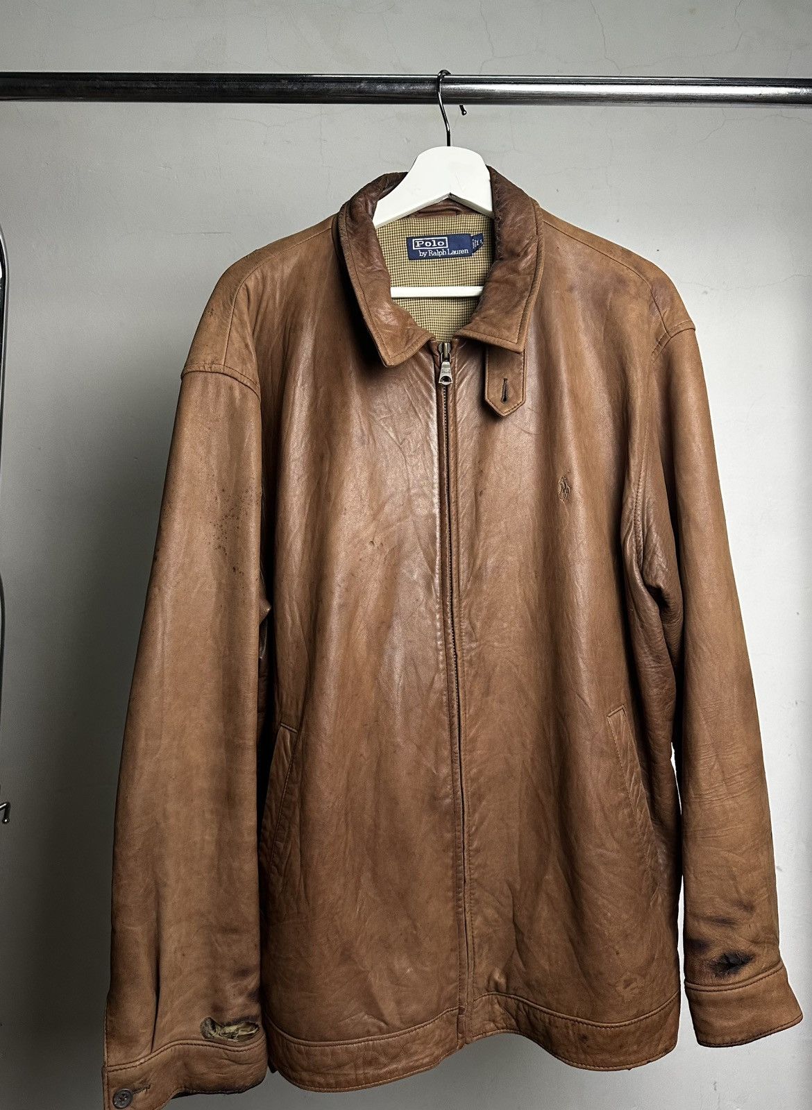 90’s Polo Ralph Lauren Leather Jacket DISTRESSED
