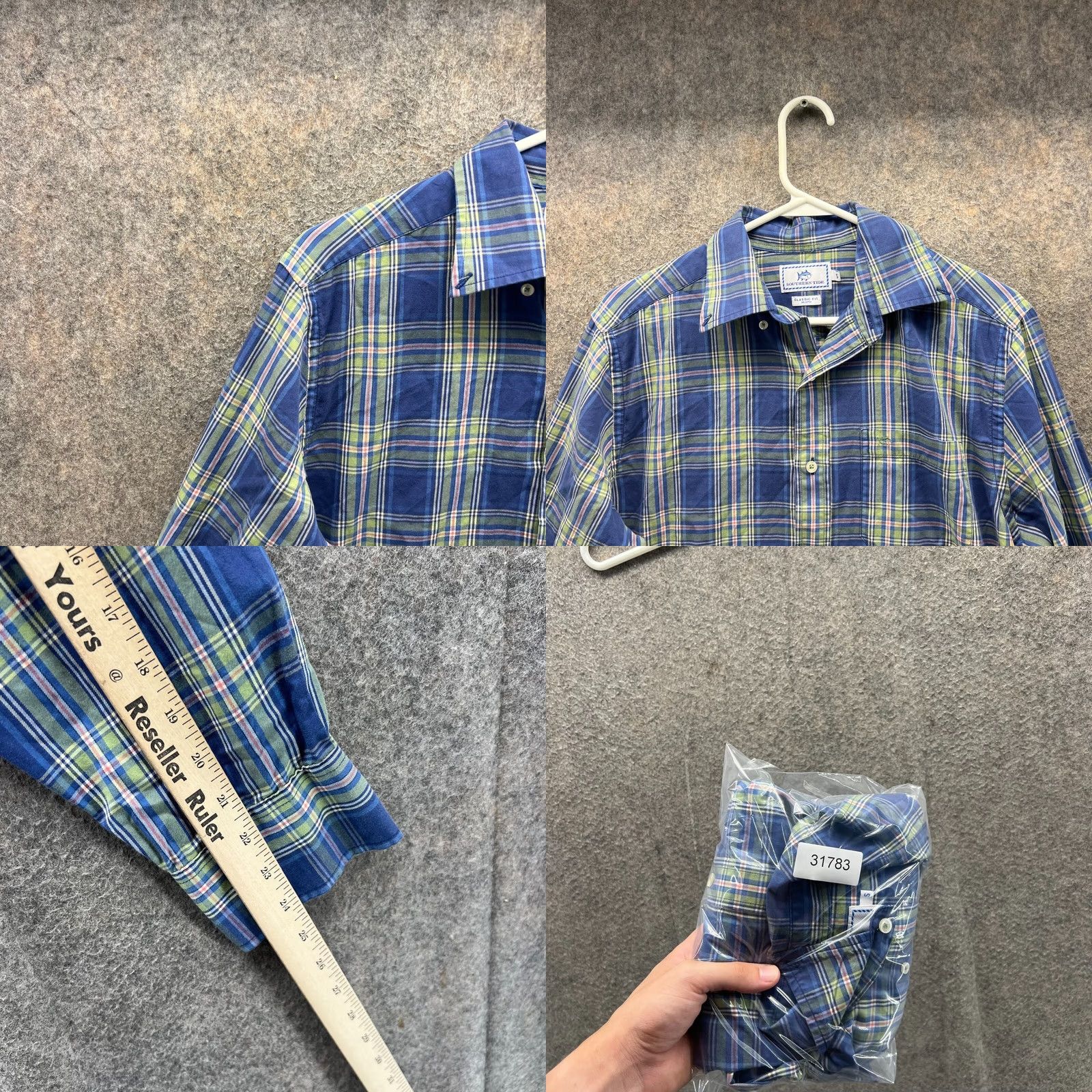 Southern Tide VINTAGE Southern Tide Shirt Mens S Blue Green Plaid Button-Down Pocket Classic Fit Size US S / EU 44-46 / 1 - 8 Thumbnail