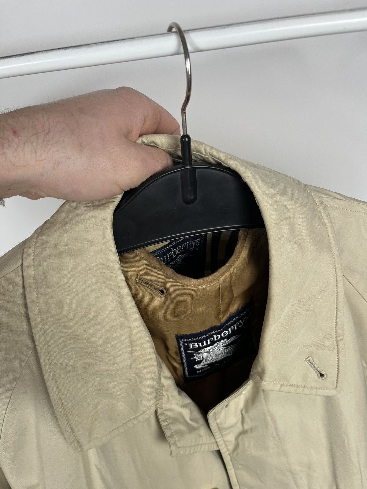 Burberry Burberrys Mens Beige Coat Wool Lined Vintage Trench Size US M / EU 48-50 / 2 - 17 Thumbnail