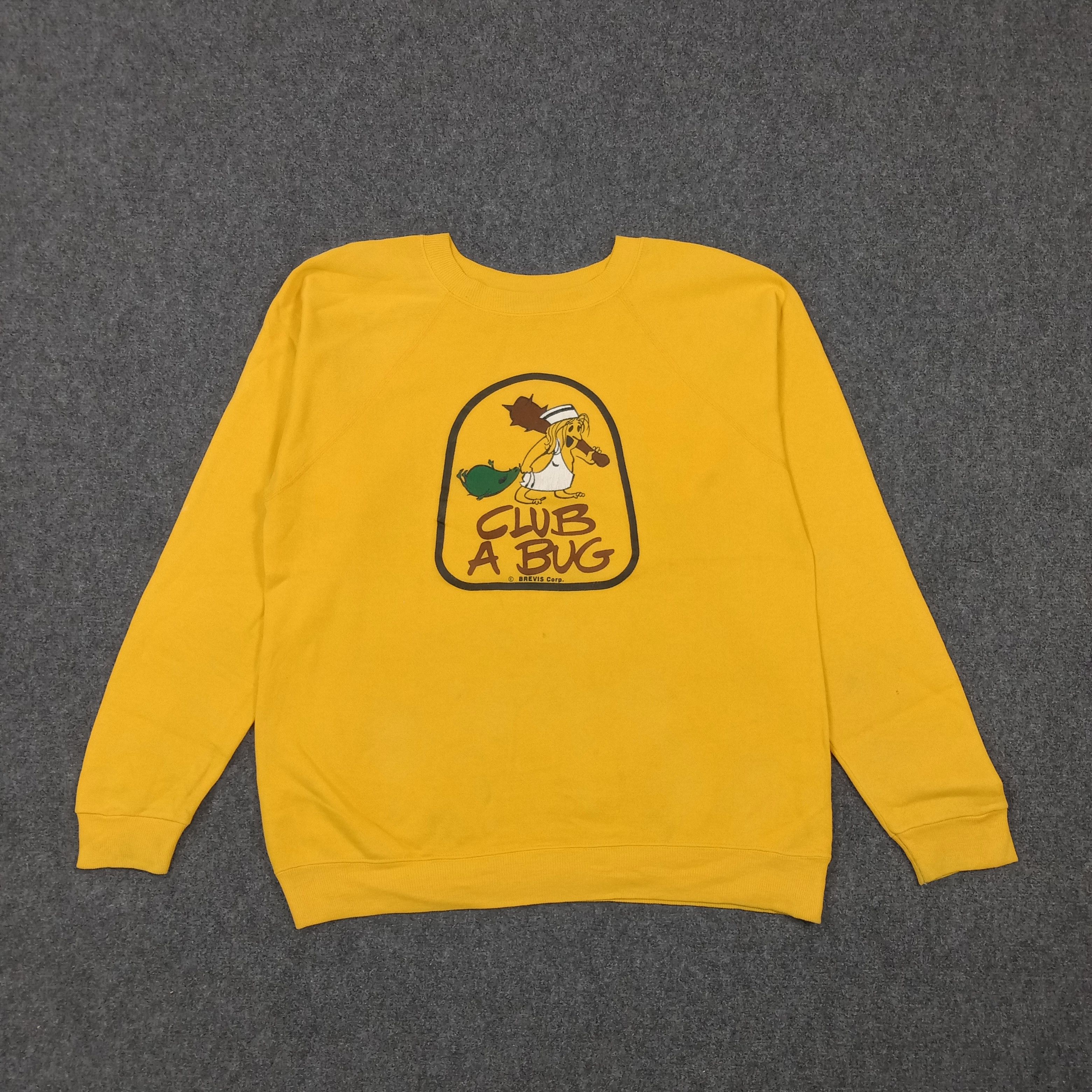 Hanes Vintage 80s "Club A Bug" Brevis Corp Promo Sweatshirt C278N5 Size US M / EU 48-50 / 2 - 1 Thumbnail