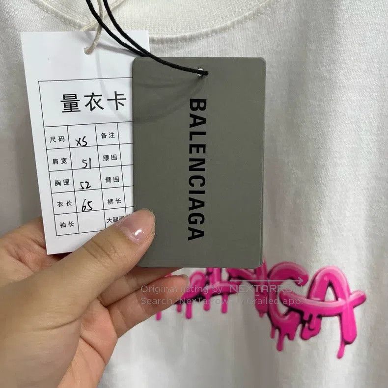 Balenciaga Balenciaga White slime print round neck short-sleeve T-shi Size US XS / EU 42 / 0 - 5 Thumbnail