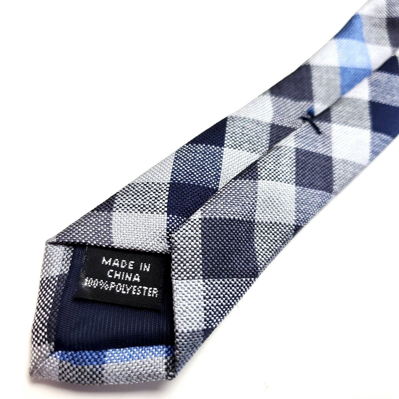 Haggar Haggar Blue Gray Silk Tie Woven Check Size ONE SIZE - 5 Thumbnail