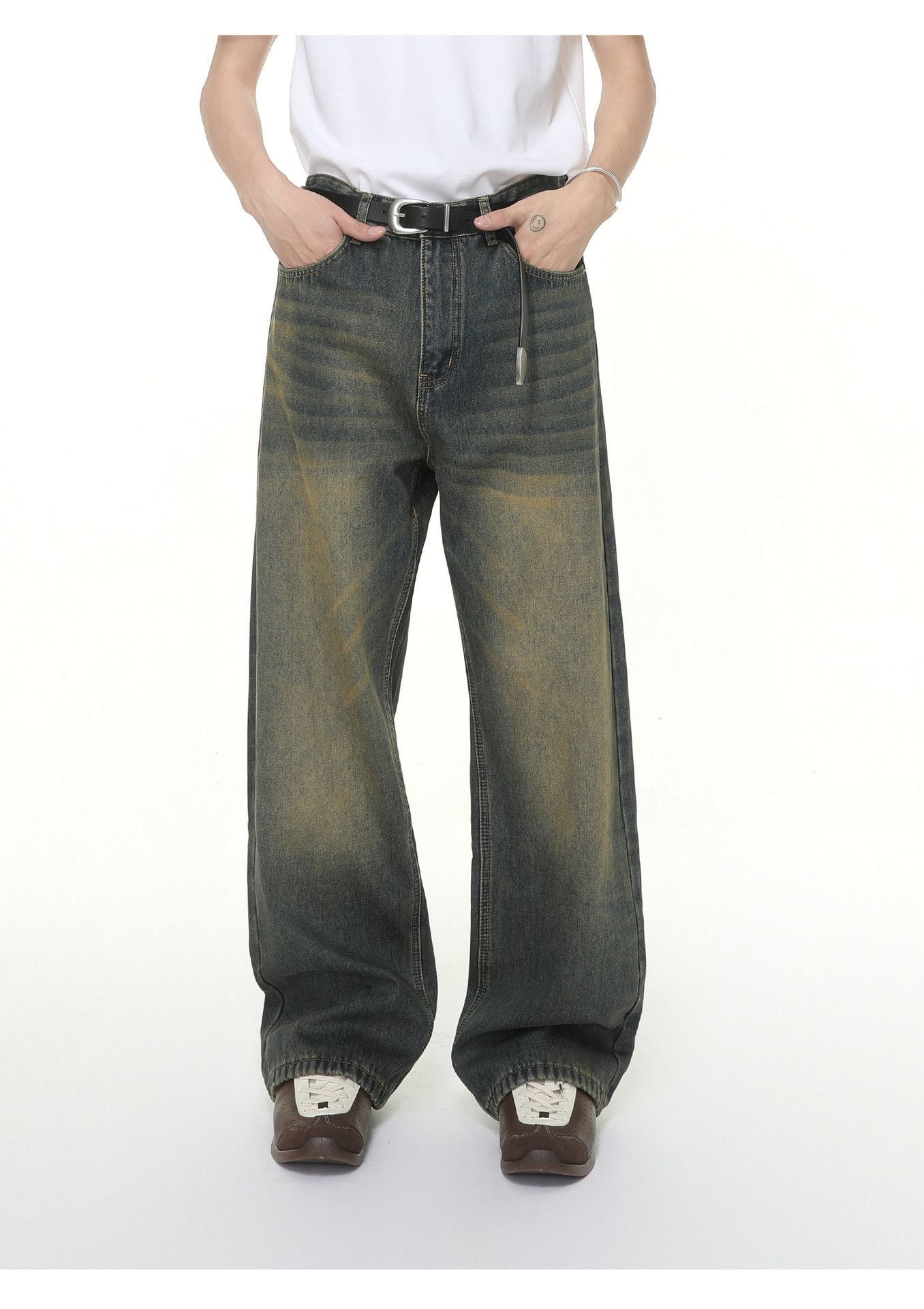 Vintage Washed distressed straight casual versatile jeans Size US 32 / EU 48 - 1 Thumbnail