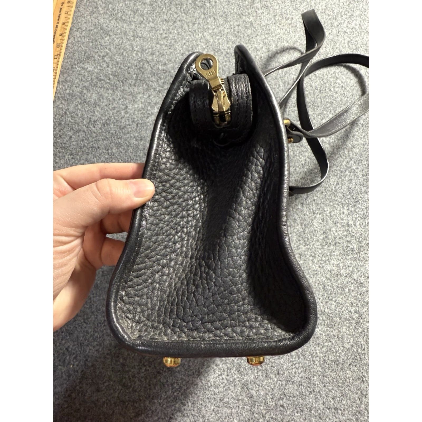 Dooney & Bourke Dooney & Bourke All Weather Leather Small Tote Pebbled Leather Black Handbag Size ONE SIZE - 7 Thumbnail