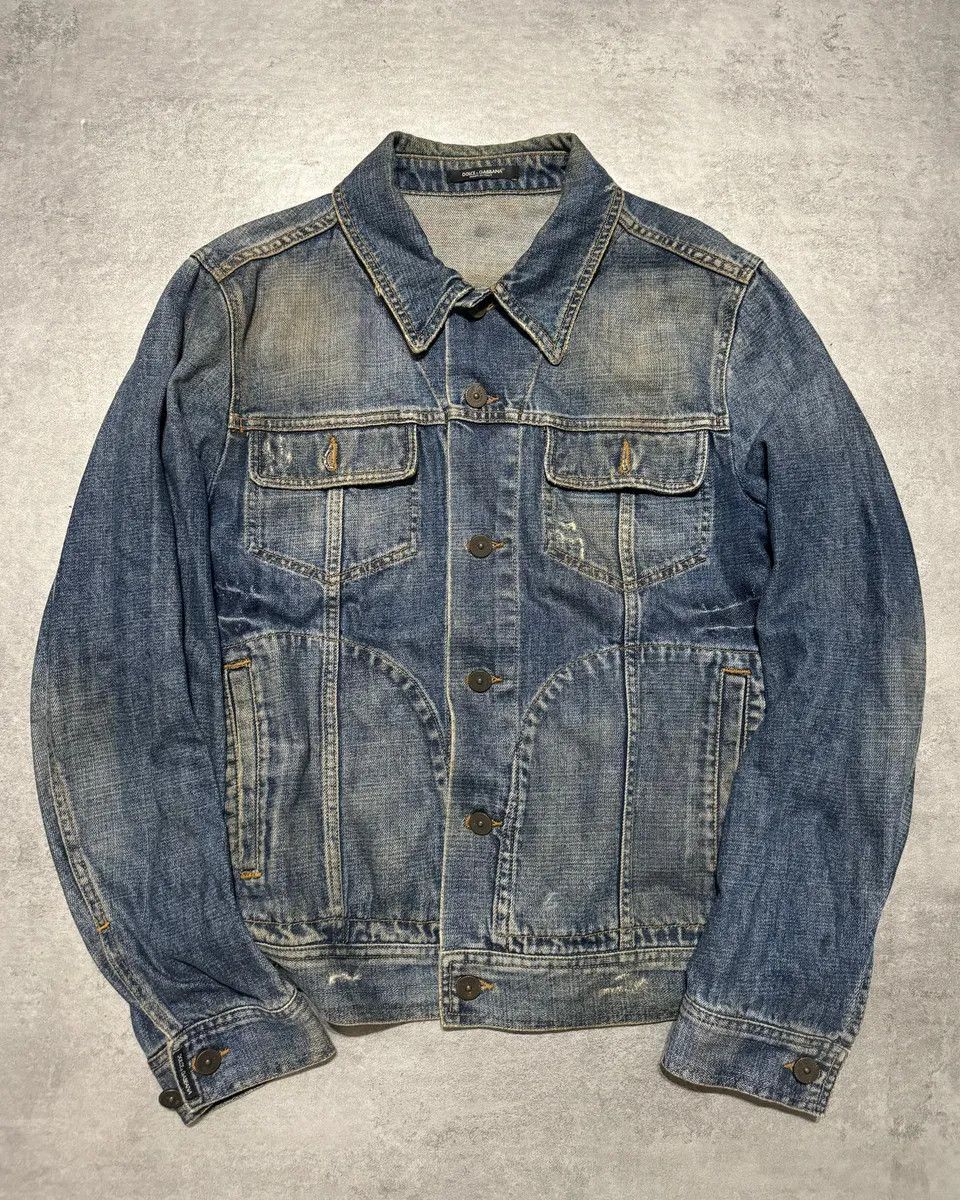 Dolce & Gabbana 2000s Dolce & Gabbana Premium Mainline Blue Structured Denim Jacket Size US L / EU 52-54 / 3 - 1 Thumbnail