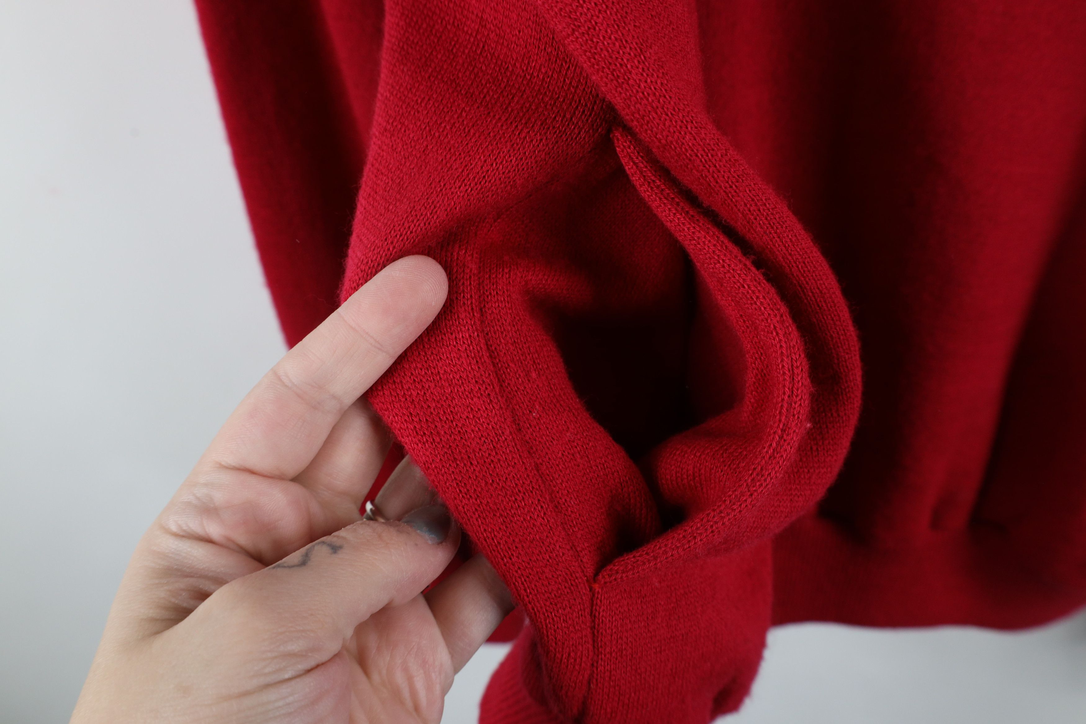 Vintage Vintage 90s Streetwear Knit Pullover Henley Sweater Red Size US XL / EU 56 / 4 - 9 Thumbnail