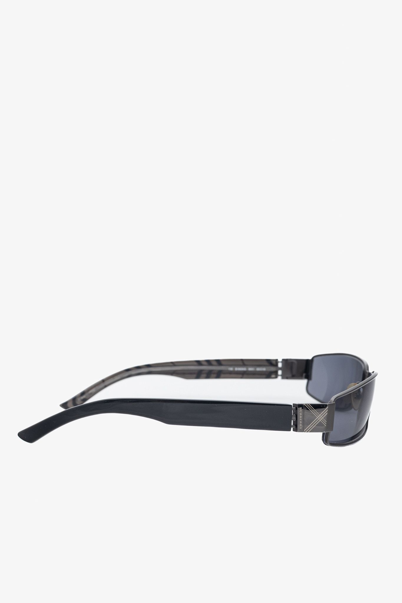 Burberry Burberry B9424 Black Check-Temple Rectangular Sunglasses Size ONE SIZE - 4 Thumbnail