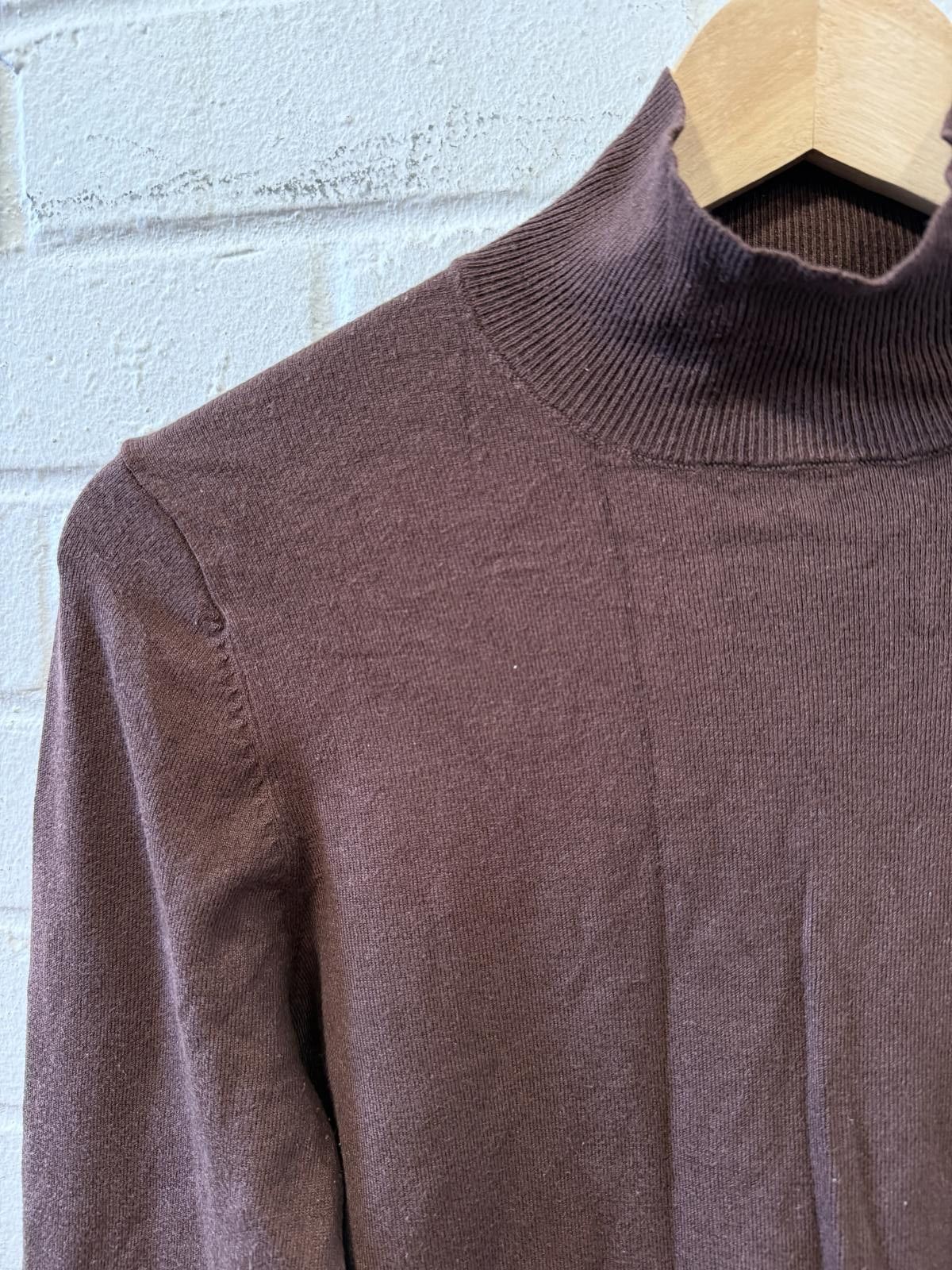 Unknown London Brown Women's Turtleneck Sweater Size M / US 6-8 / IT 42-44 - 3 Thumbnail
