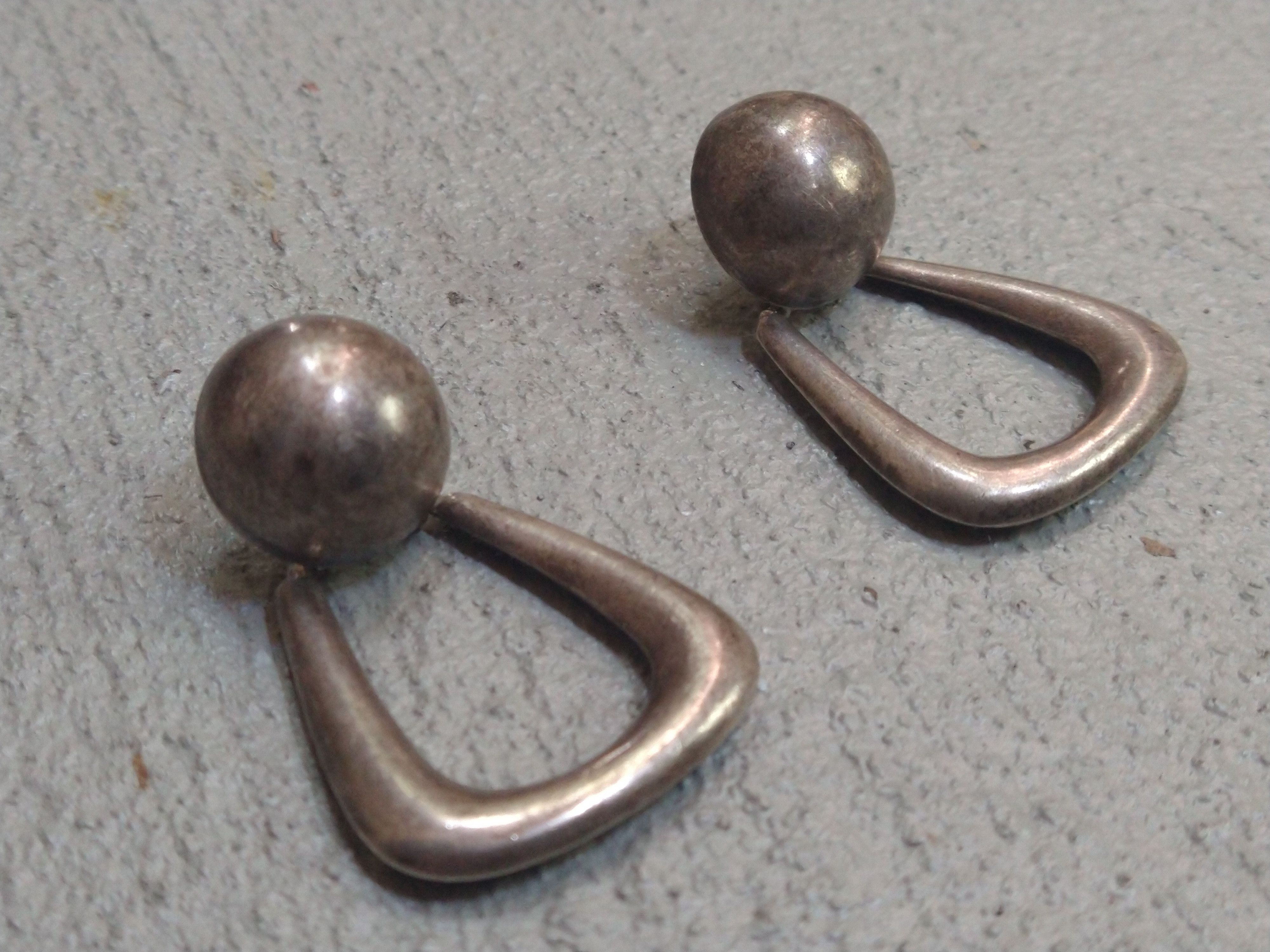 Jewelry Vintage Sterling Silver Earrings Mid Century Modern Mexico Size ONE SIZE - 2 Thumbnail