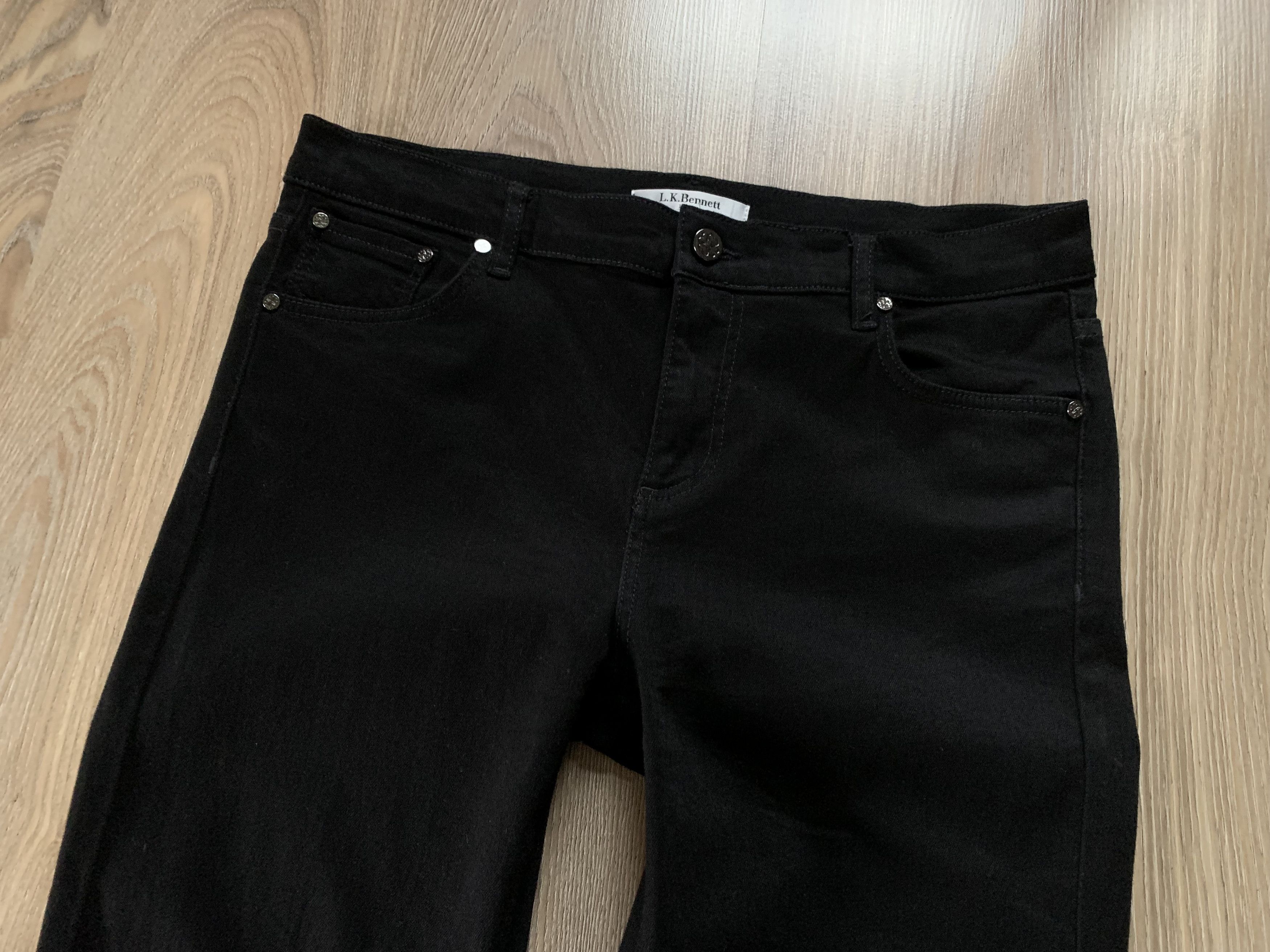 LK Bennett × Vintage LK Bennett London TR Dana Black Bell Bottom Stretch Jeans Size 32" / US 10 / IT 46 - 4 Thumbnail