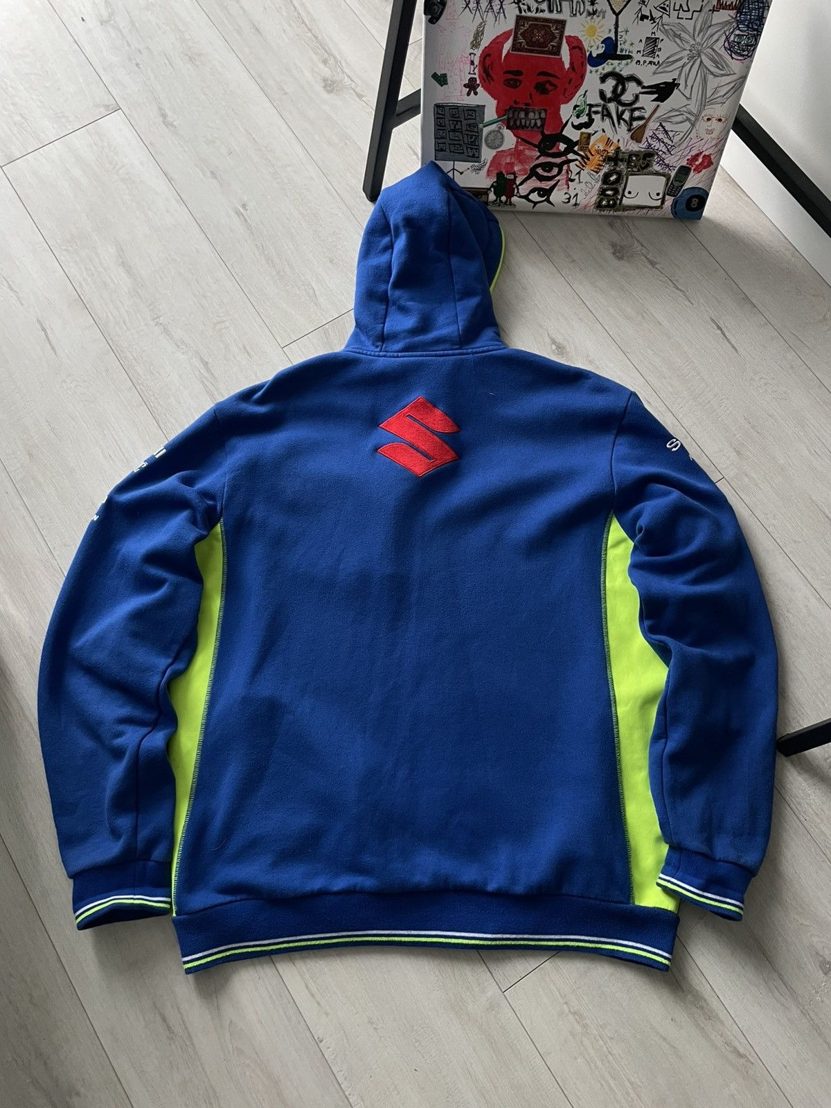 Other Vintage Y2K Suzuki Racing Zip Hoodie Michelin 00’s Blue RARE Size US XL / EU 56 / 4 - 2 Thumbnail