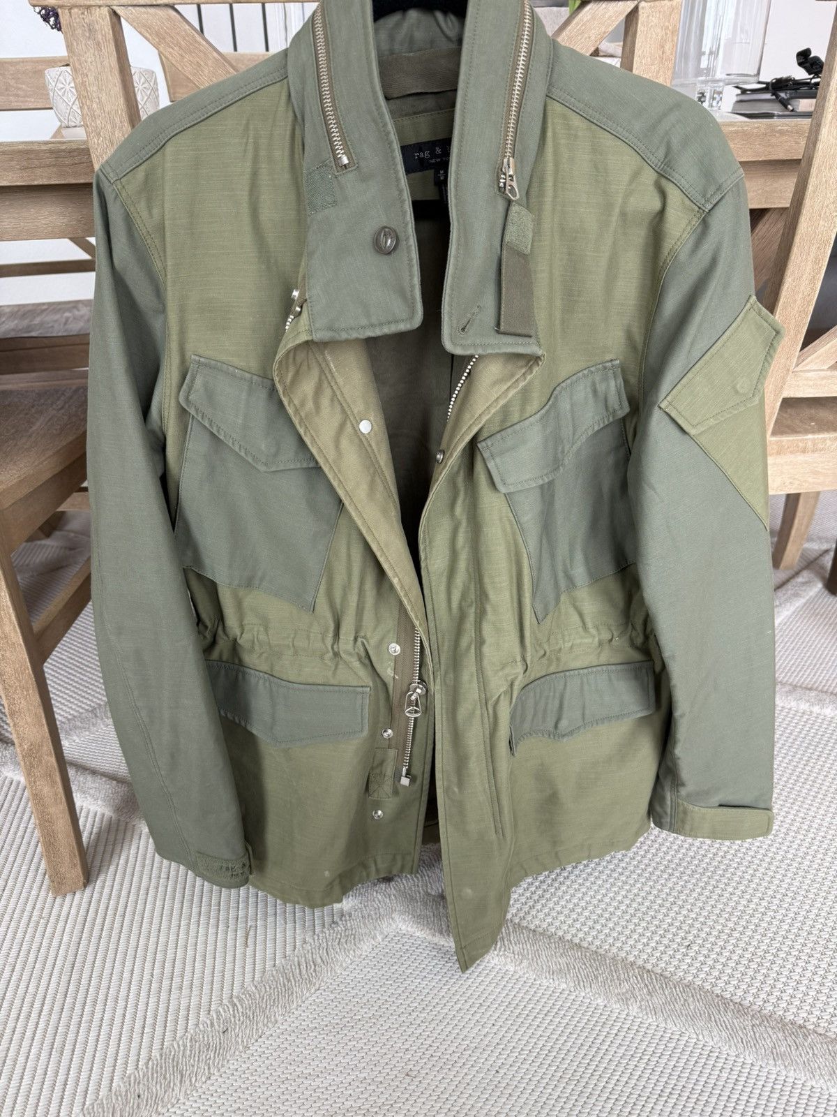 Rag & Bone Rag & Bone Military Two Tone Green Jacket (M) Size US M / EU 48-50 / 2 - 2 Thumbnail