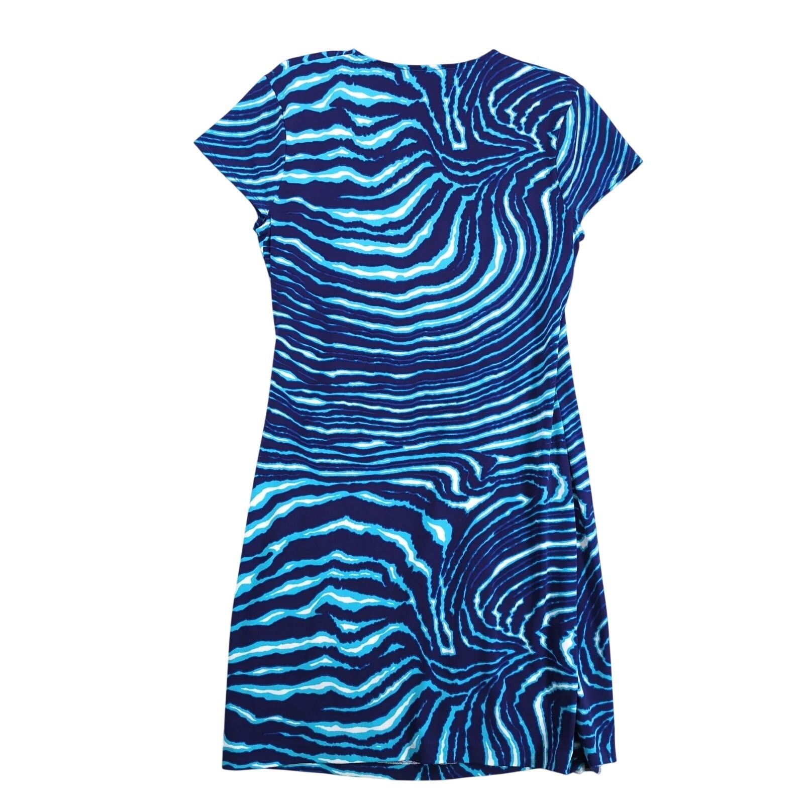 Jones New York Jones New York Signature Blue Wave V-Wrap Mini Dress L Pet Size L / US 10 / IT 46 - 3 Thumbnail
