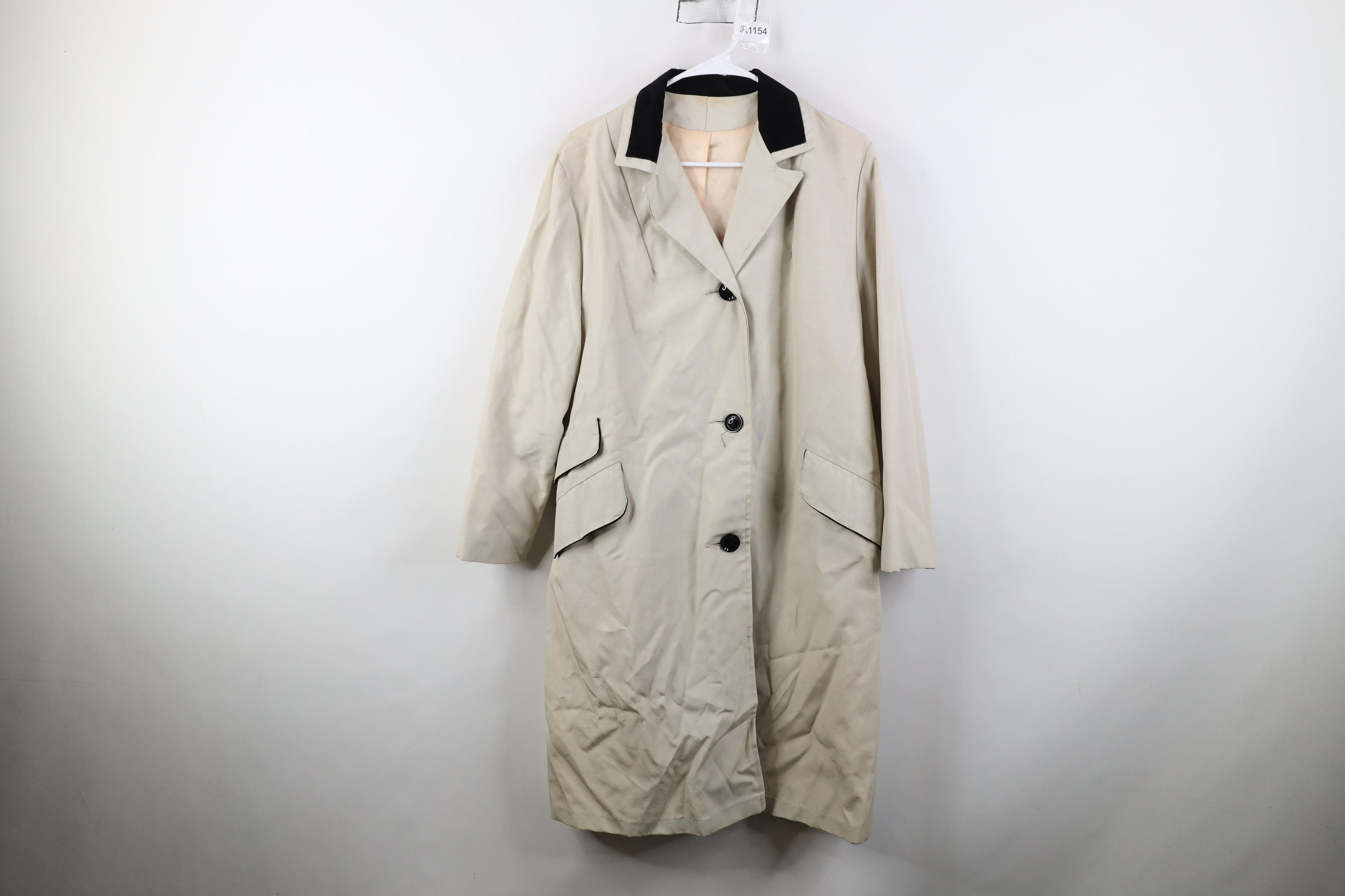 Vintage Vintage 50s Rayon Gabardine Trench Coat Rain Jacket USA Size XL / US 12-14 / IT 48-50 - 1 Thumbnail