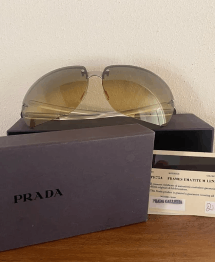 Prada PRADA Sunglasses Wrap Shield Mask Symbole Sport Red Tab Size ONE SIZE - 2 Thumbnail