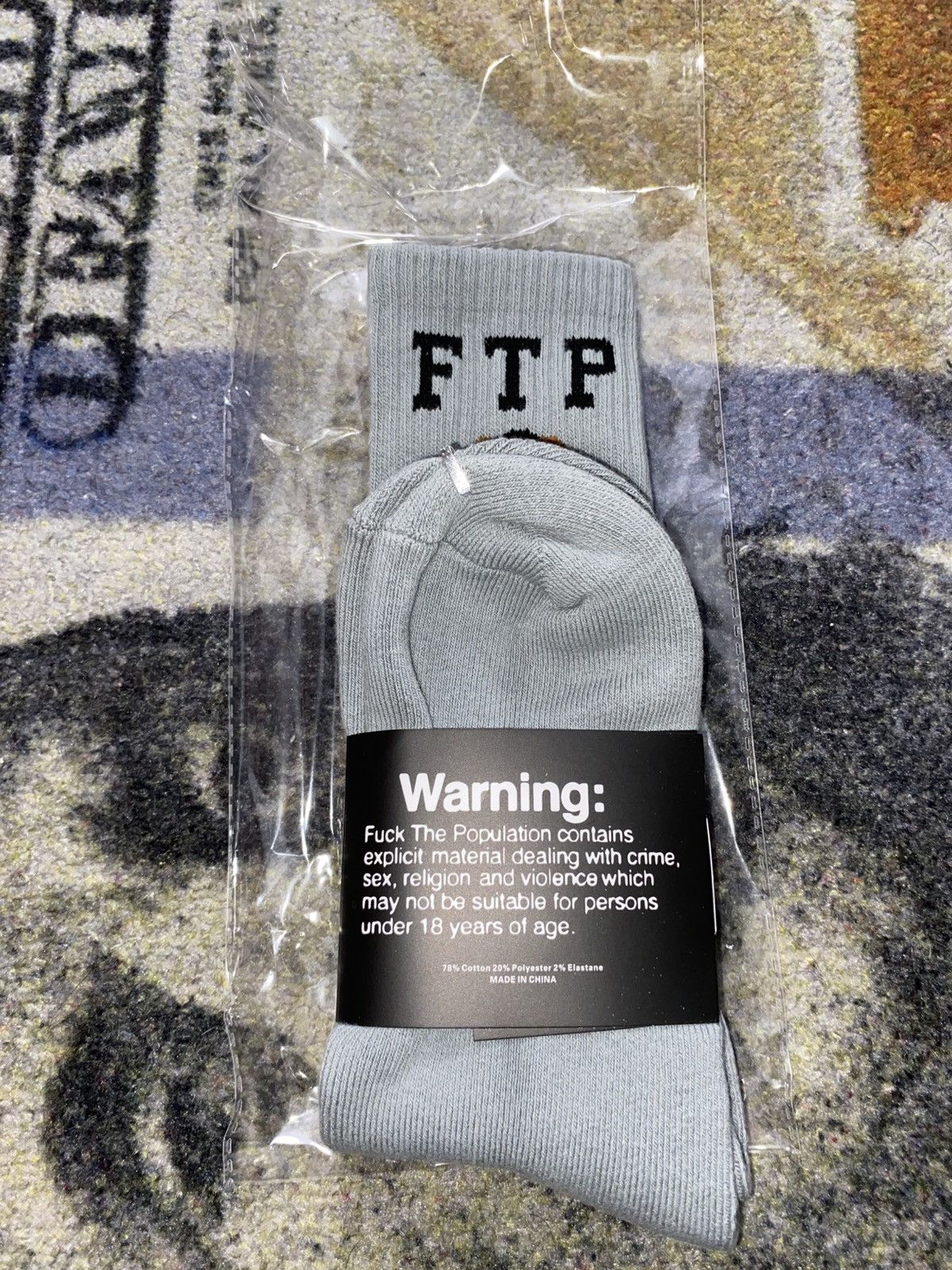 Fuck The Population Fuck The Population Bear Crew Socks Size ONE SIZE - 2 Thumbnail