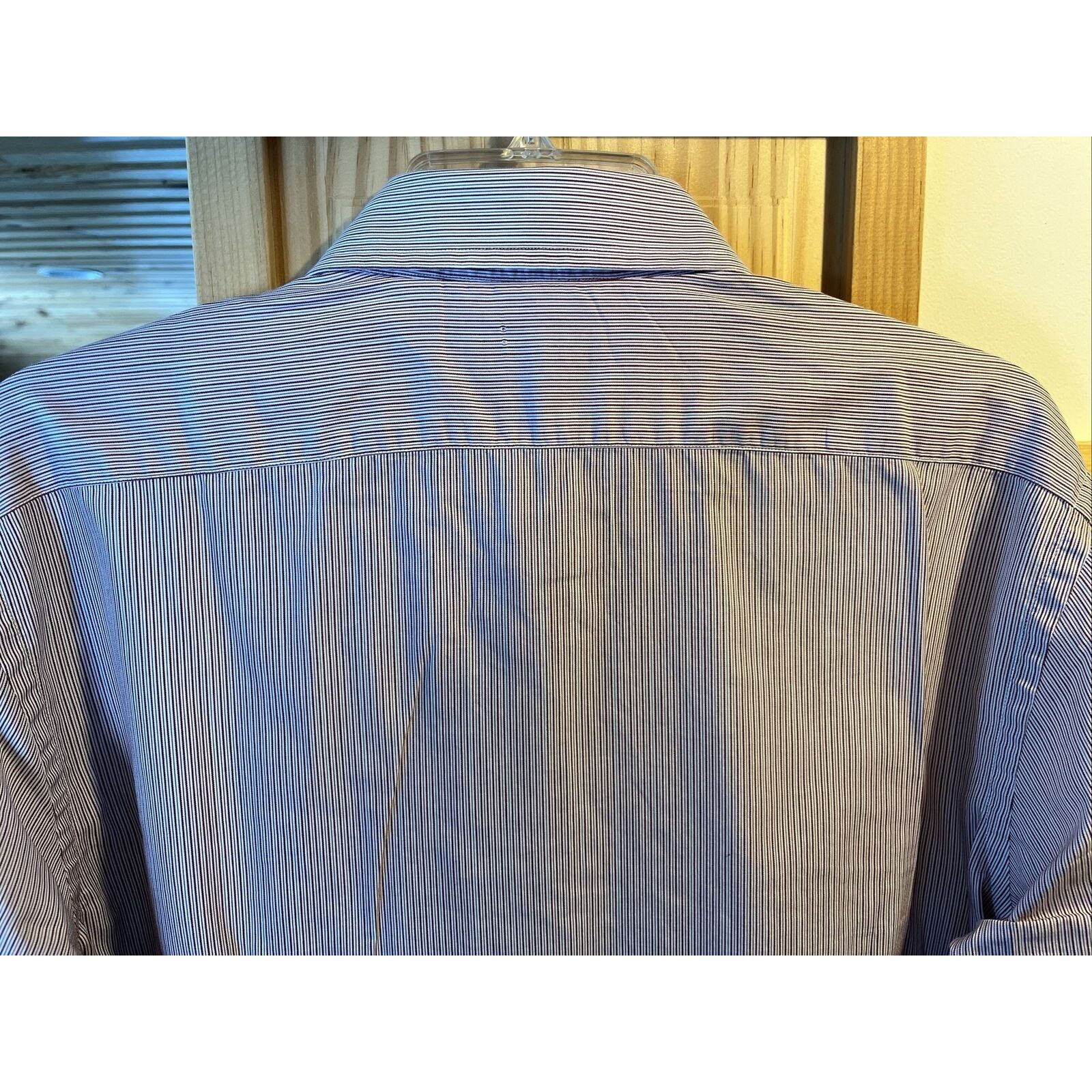 Burberry Burberry London Men’s 16.5 42 Red Striped LS Cotton Shirt Size US L / EU 52-54 / 3 - 10 Thumbnail
