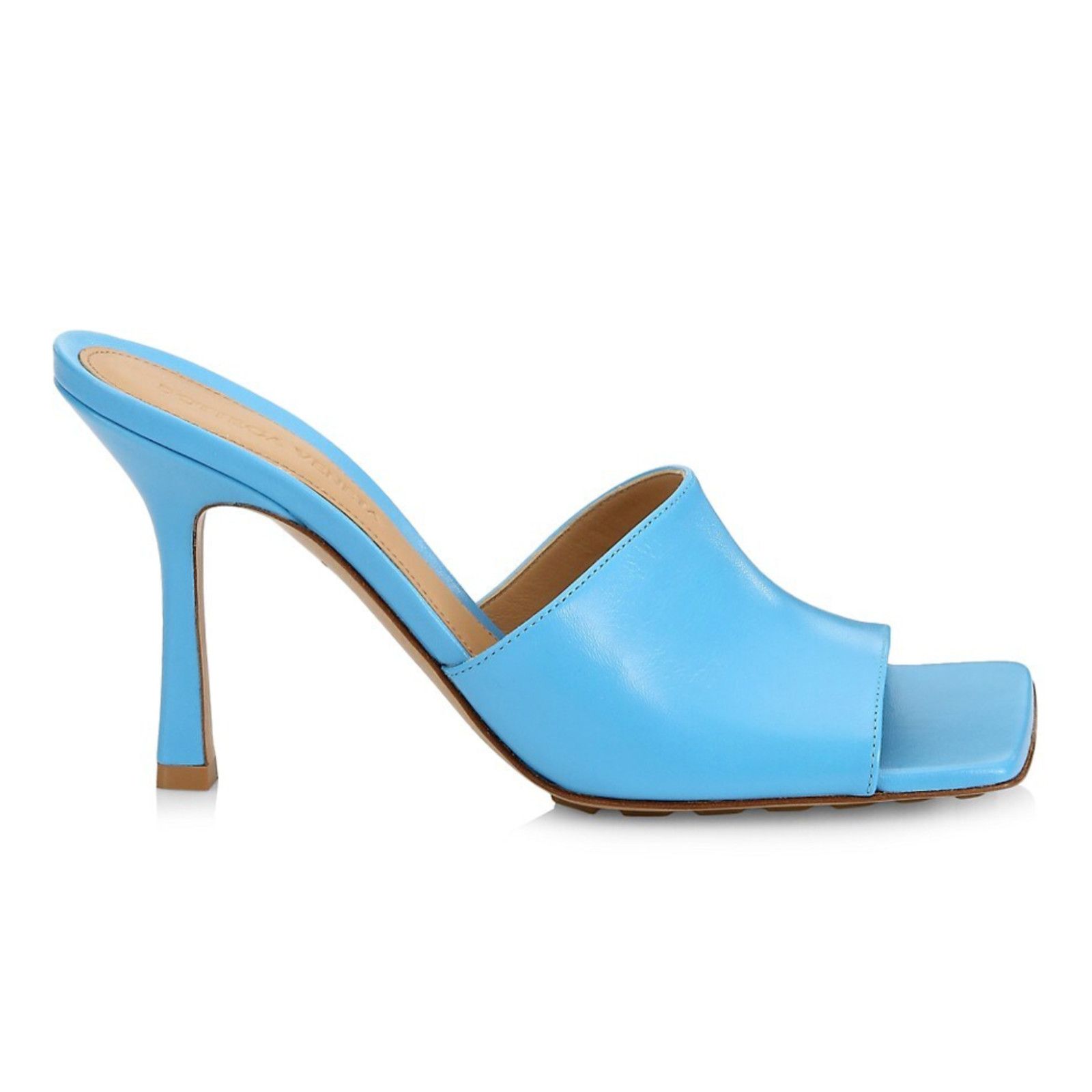 Bottega Veneta Stretch Square Toe Blue Backless Sandal Mule Heel Pump 37.5 Size US 7.5 / IT 37.5 - 1 Thumbnail