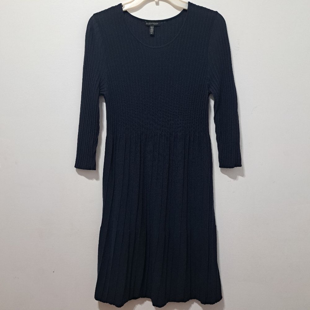 Eileen Fisher Eileen Fisher Washable Wool Scoop Neck Knit Dress Small Peti Size S / US 4 / IT 40 - 9 Thumbnail