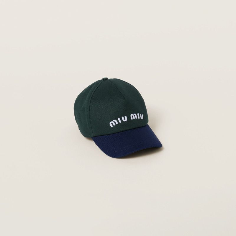 Miu Miu o1B3y1r0426 Size: M / Drill baseball Hat / Cap in Green/Blue Size ONE SIZE - 1 Thumbnail
