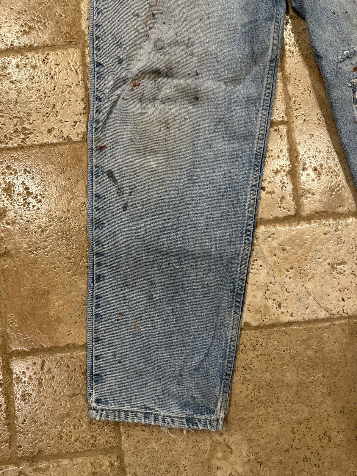 Vintage Vintage Distressed Blowout Thrashed Painter Blue Denim Jeans Size US 36 / EU 52 - 6 Thumbnail