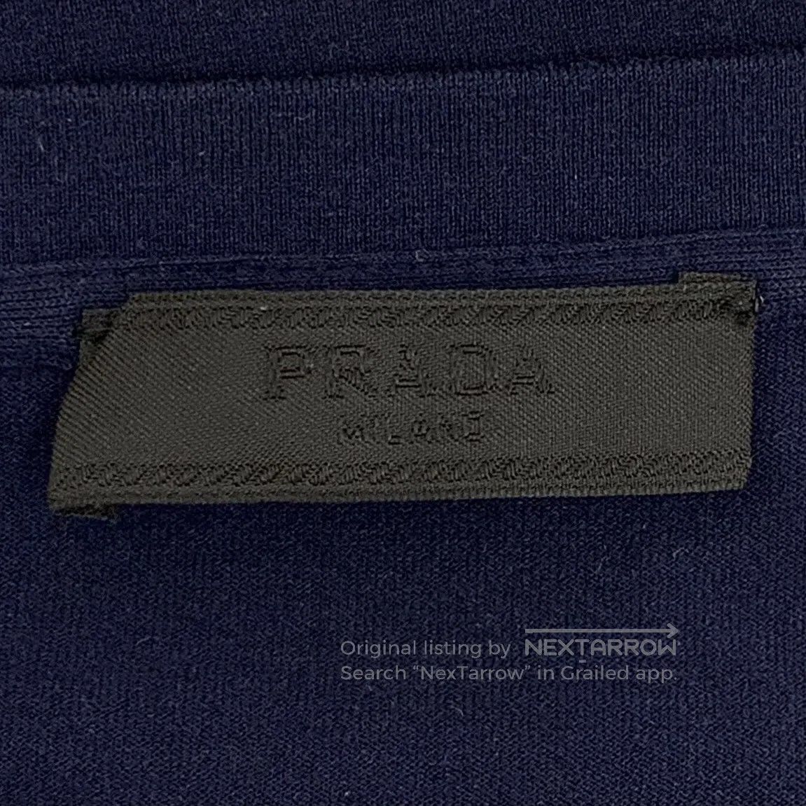 Prada Prada Dark Blue Pocket Red Label Cotton Round Neck Short-S Size US S / EU 44-46 / 1 - 6 Thumbnail