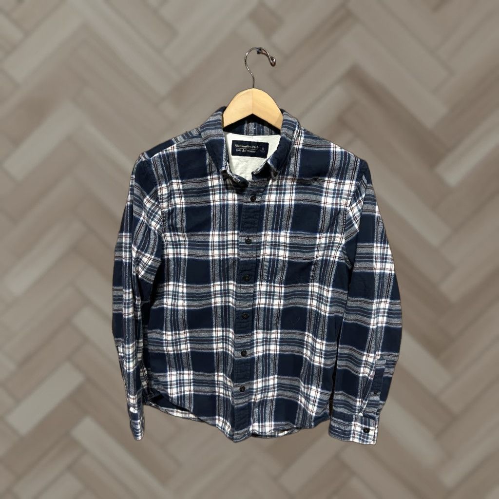 Abercrombie & Fitch Abercrombie & Fitch Mens Blue Checkered Long Sleeve Button-Up Flannel Size S Size US S / EU 44-46 / 1 - 1 Thumbnail