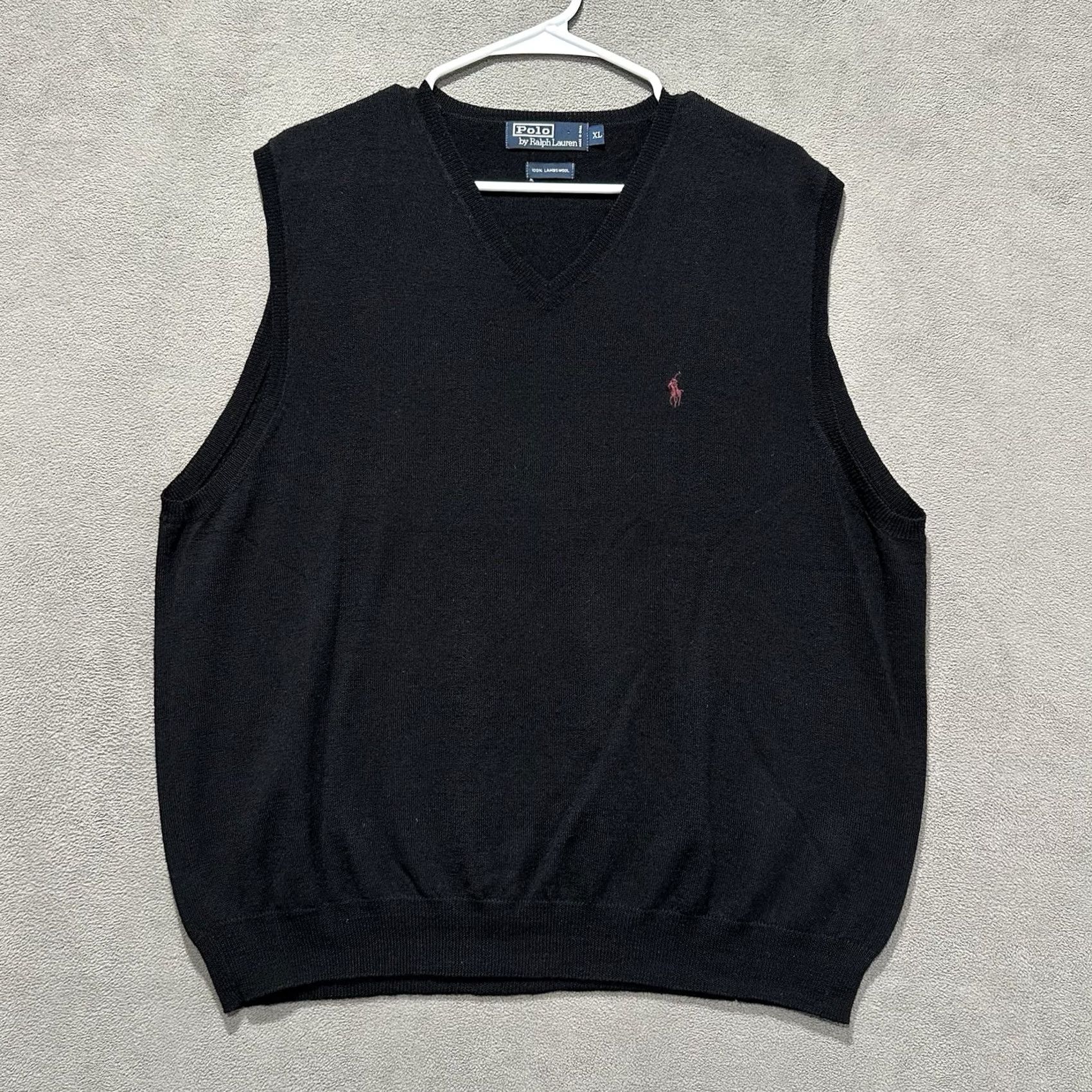 Polo Ralph Lauren Polo Ralph Lauren Sweater Vest Mens XL Black Lambswool Maroon Pony Logo 90s Size US XL / EU 56 / 4 - 2 Thumbnail