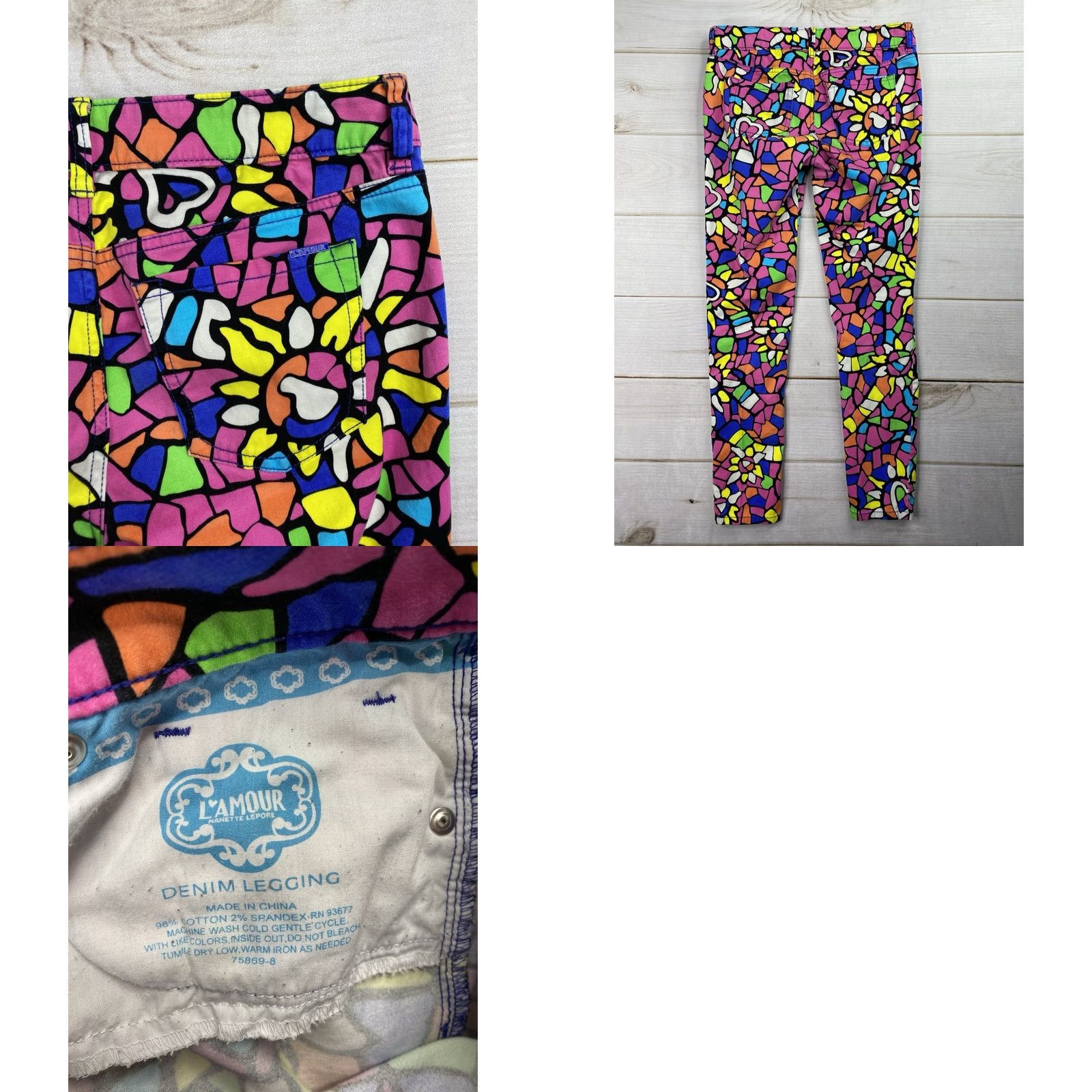 Nanette Lepore Nanette Lepore L'Amour Pants Jr 11 Multicolor Abstract Artsy Hearts Stretch Low Pants Handcrafted Style Geometry Mens? Wait Size 32" / US 10 / IT 46 - 8 Thumbnail