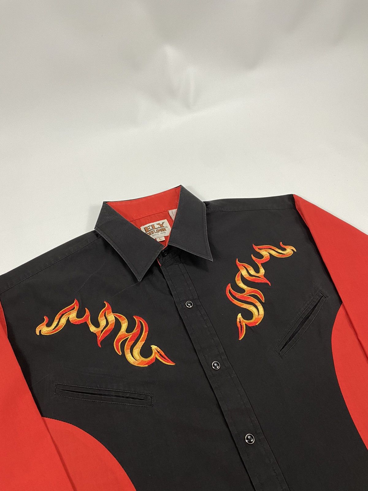 Vintage 🔥LASTDROP🔥 Vintage Ely Cattleman Flames Cowboy Western Shirt Size US L / EU 52-54 / 3 - 4 Thumbnail