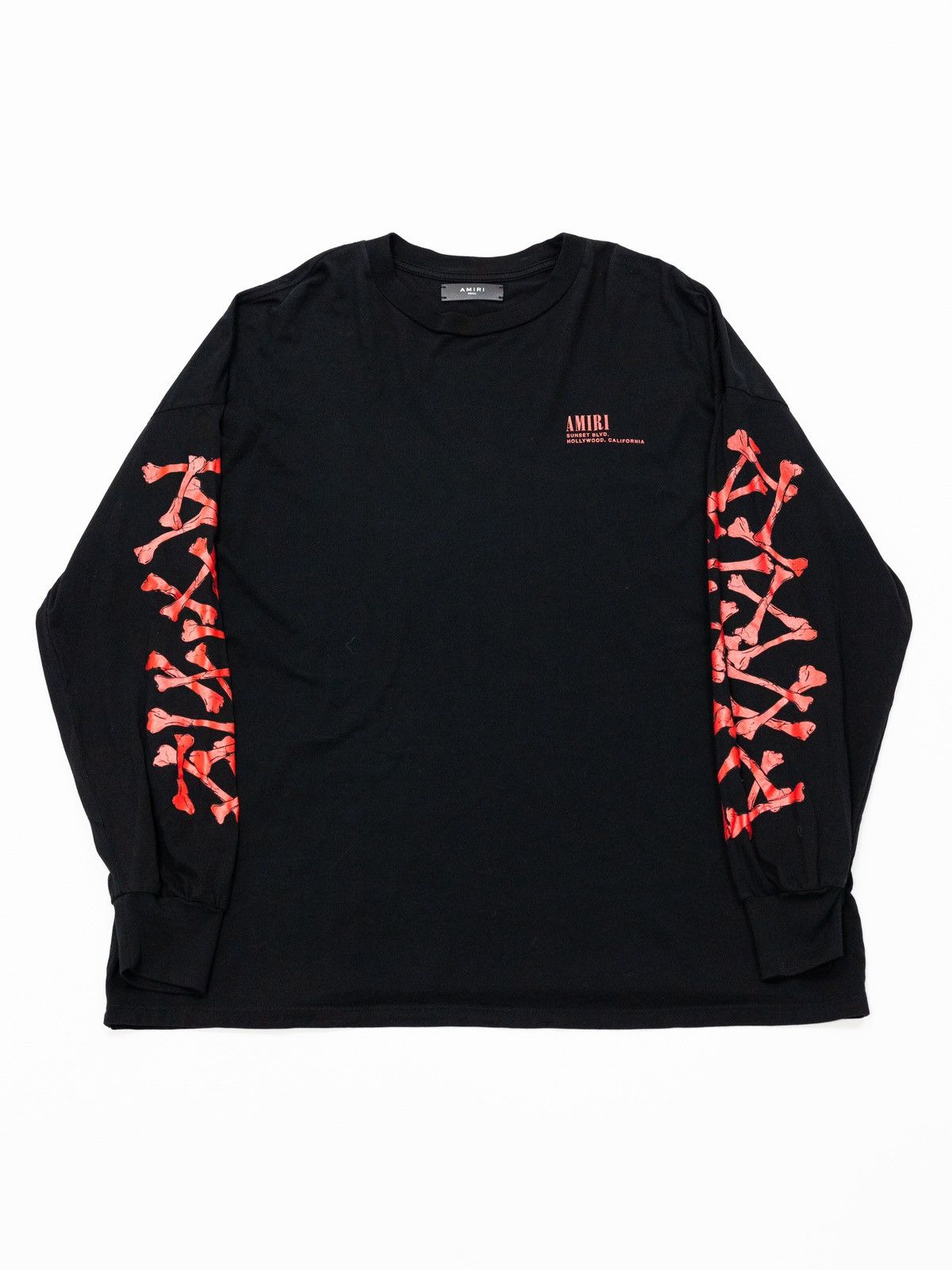 image of Amiri Bones Sleeve Print Long Sleeve in Black, Men's (Size Small)