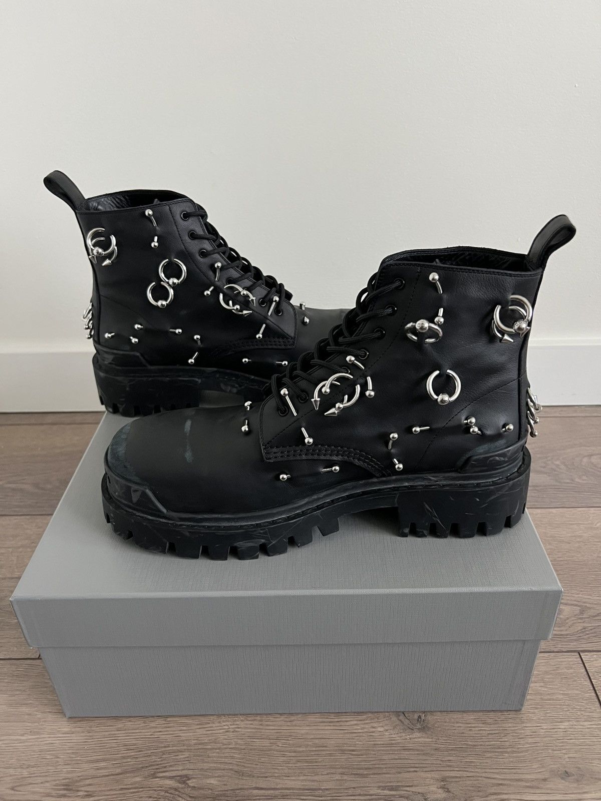 Balenciaga Balenciaga Leather Strike Piercing Boot 45 Size US 12 / EU 45 - 9 Thumbnail