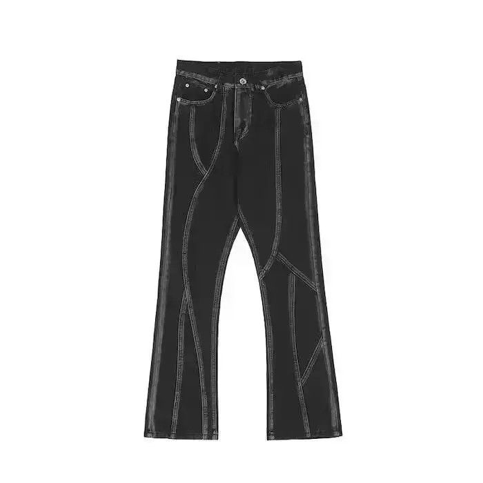 Japanese Brand Striped Black Stacked Denim Jeans Size US 32 / EU 48 - 4 Thumbnail