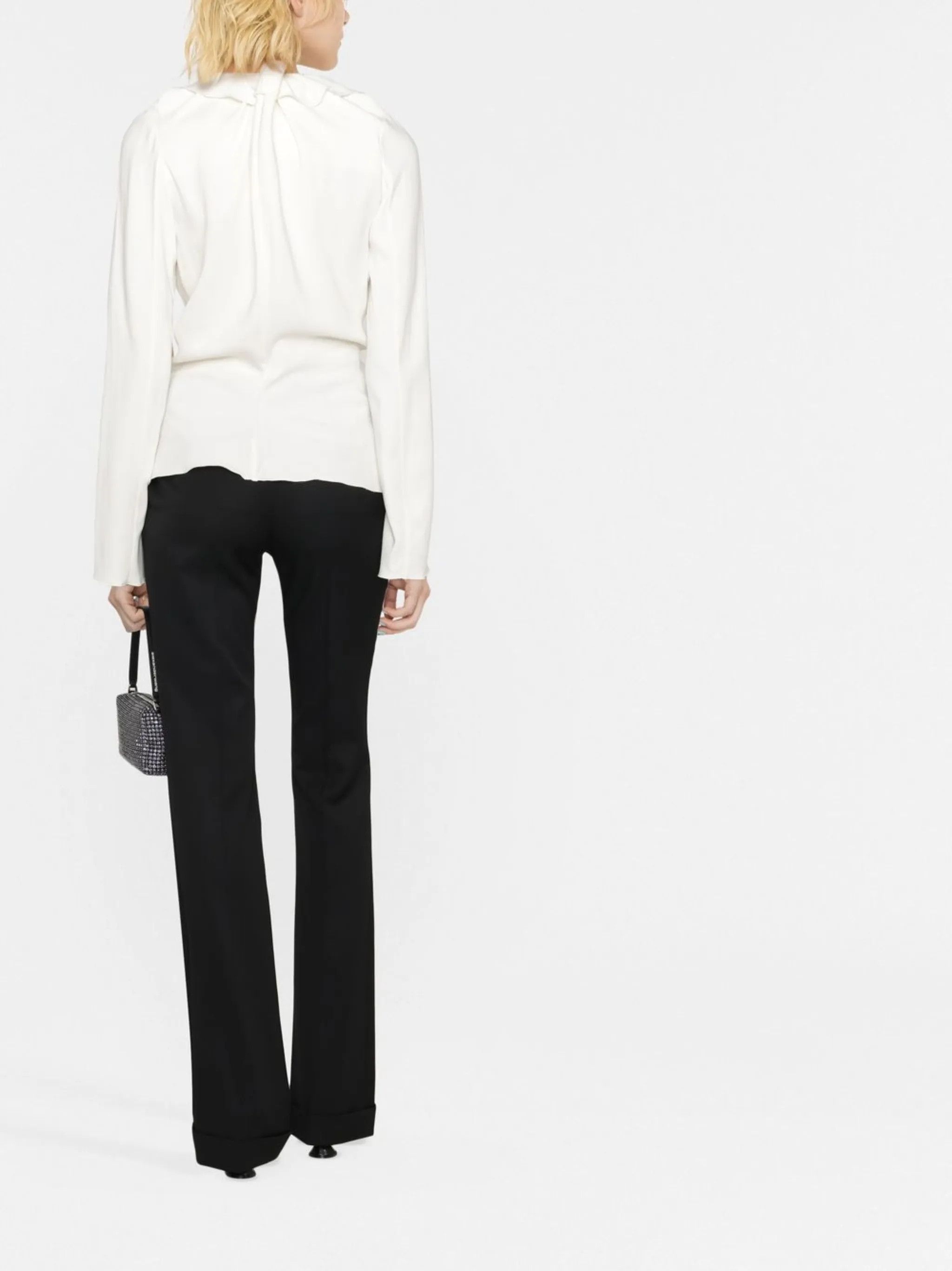 Tom Ford o1w1db10225 TS2001 Tie Fastening Long-sleeve Top in White Size XXS / US 00 / IT 34 - 3 Thumbnail