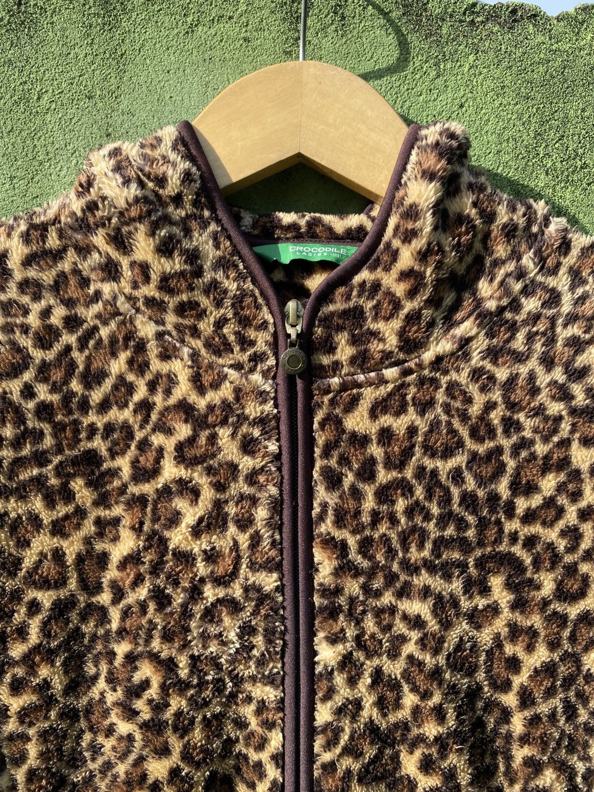 Vintage Crocodile Leopard Sherpa Fleece Jacket Y2K Cozy Outerwear Size ONE SIZE - 2 Thumbnail