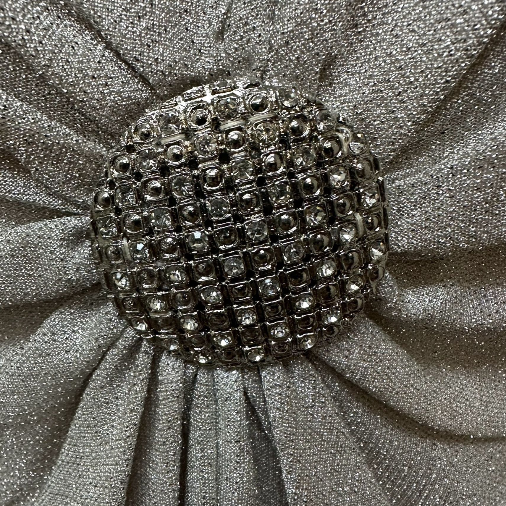 Vintage VINTAGE Silver Metallic Rhinestone Brooch Empire Gown Dress Women's Size M Eveningwear Size 4XL / US 24-26 - 4 Thumbnail