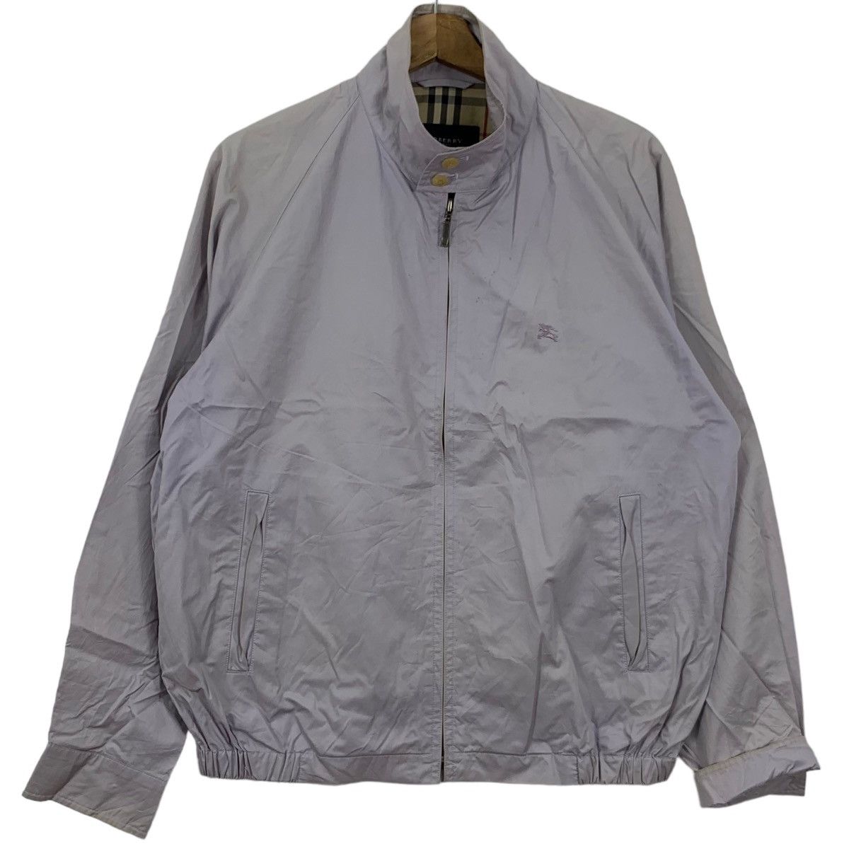 Vintage BURBERRY LONDON Nova Checks Purple Jacket Embroidere