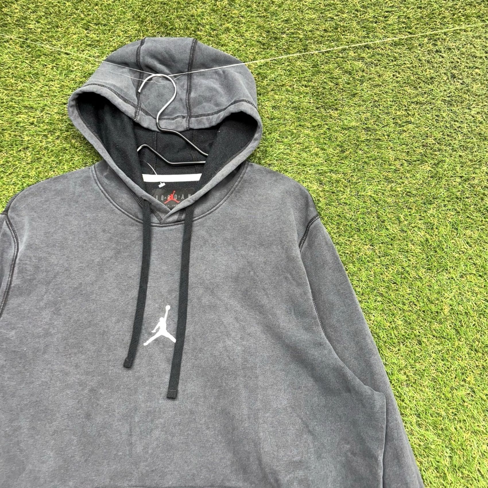 Jordan Brand Nike Jordan Hoodie Mens Large Gray Sweatshirt Pullover Hooded Y2K Jumpman Sportswear Basketball Shirt Size US L / EU 52-54 / 3 - 2 Thumbnail