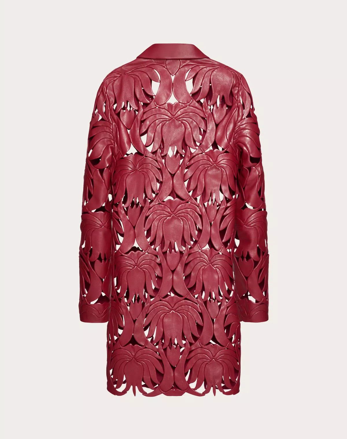 Valentino o1s1wg110525 Embroidered Atlas Nappa Coat in Red Size M / US 6-8 / IT 42-44 - 2 Thumbnail