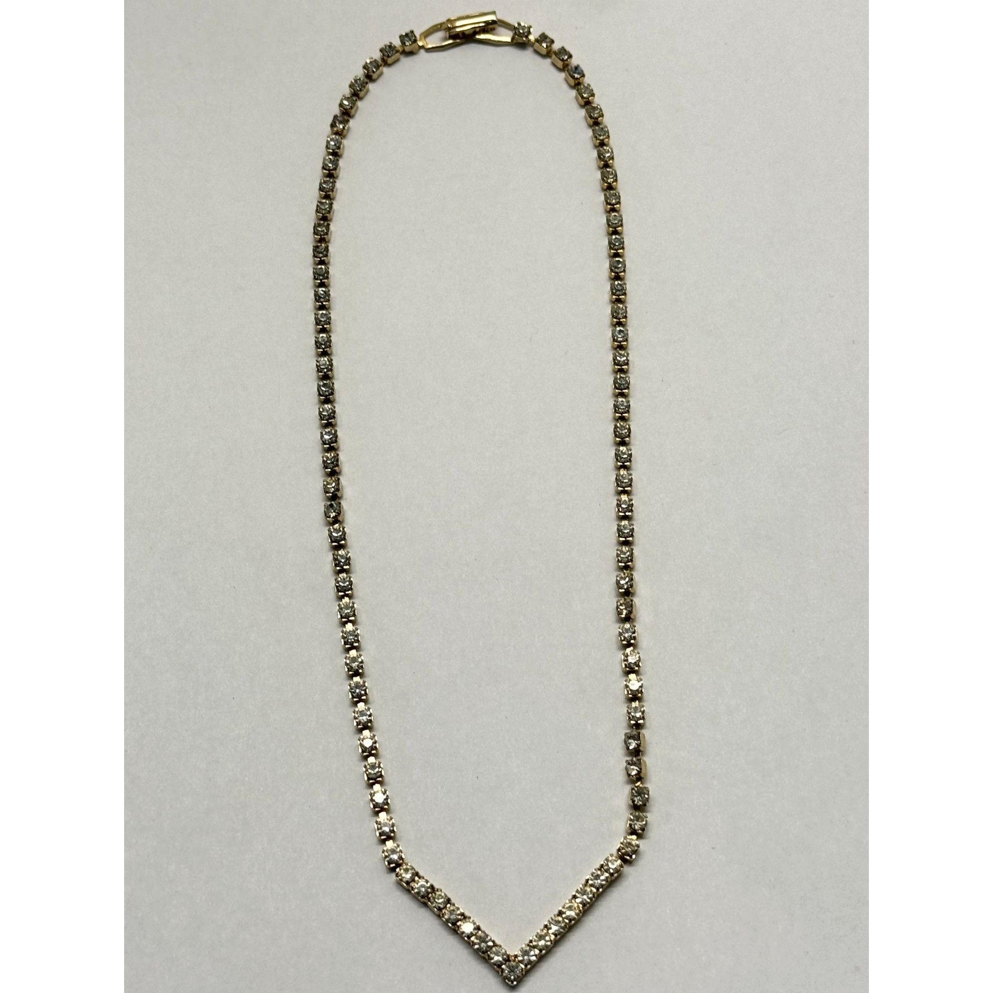 Vintage Vintage gold v rhinestone collar necklace Size ONE SIZE - 2 Thumbnail
