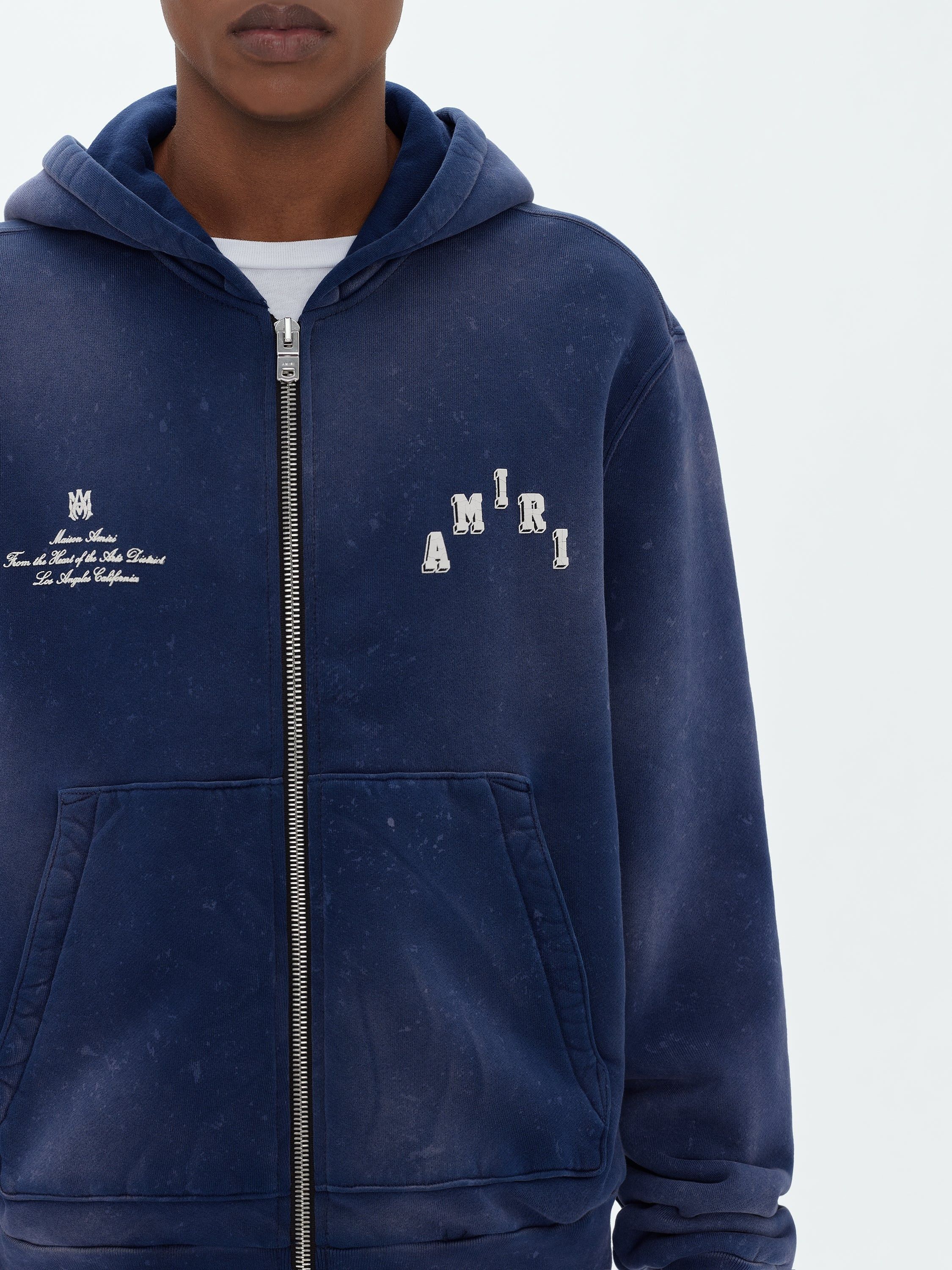 Amiri o1w1db11224 Vintage Collegiate Zip Hoodie in Blue Size US M / EU 48-50 / 2 - 5 Thumbnail