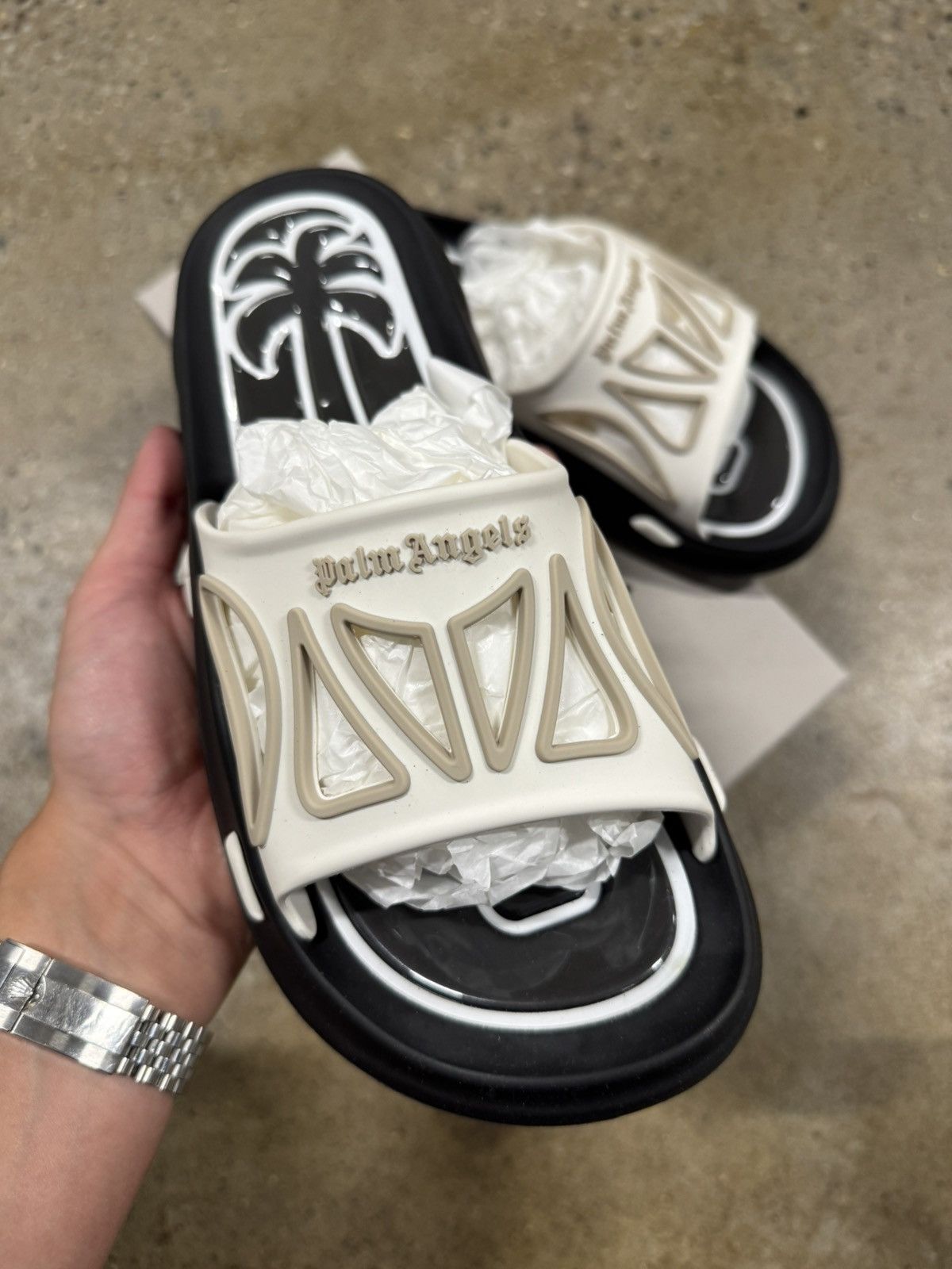 Palm Angels Rubber Slides New 450$ in Black, Men's (Size 10) — image 5 of 6