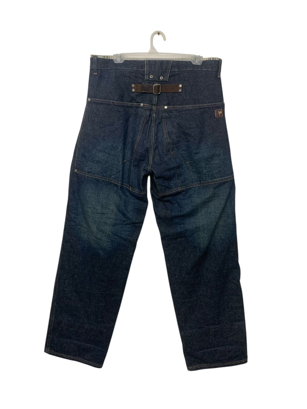 Pelle Pelle × Vintage Rare Vintage Pelle Pelle Buckle Back Baggy Style Jeans Size US 35 - 3 Thumbnail