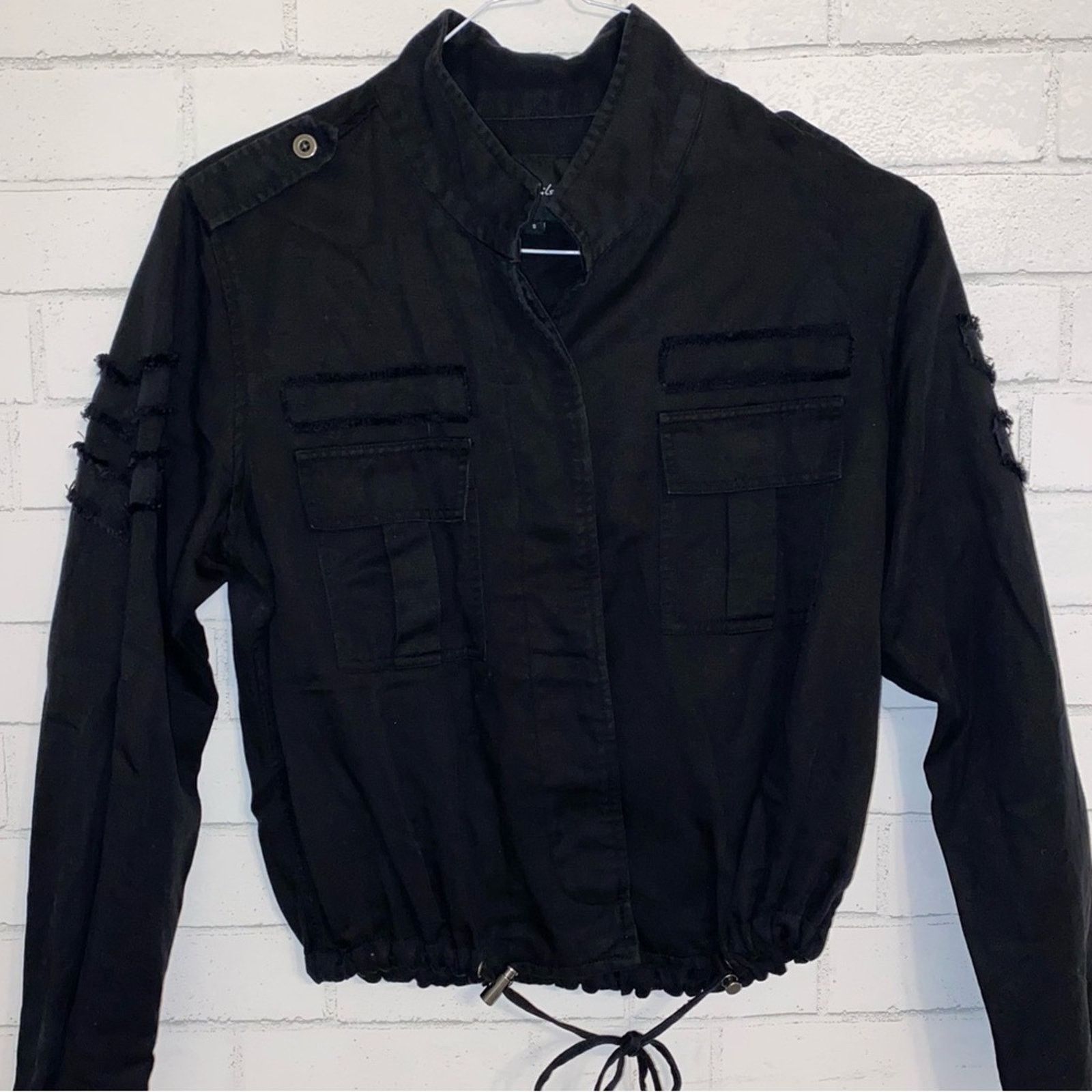 Rails RAILS $189 Nixon Tencel Linen Black Military Style Jacket S Size S / US 4 / IT 40 - 2 Thumbnail