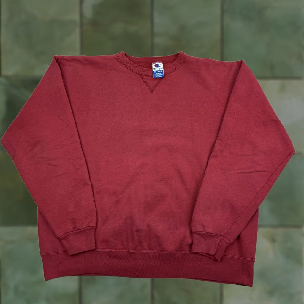 Champion VINTAGE Champion Shirt Mens 2XL Red Sweatshirt Adult Pullover Faded Made USA 90s Crewneck Size US XXL / EU 58 / 5 - 1 Thumbnail