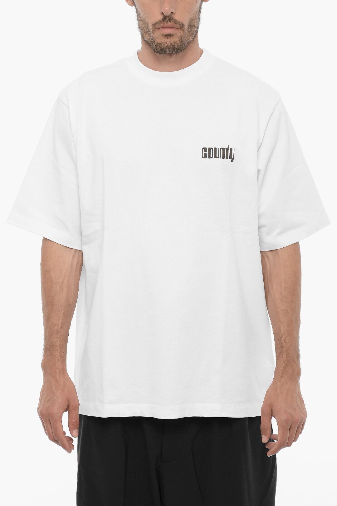 Marcelo Burlon og1mm0824 Crewneck T-Shirt in White Size US XL / EU 56 / 4 - 1 Thumbnail