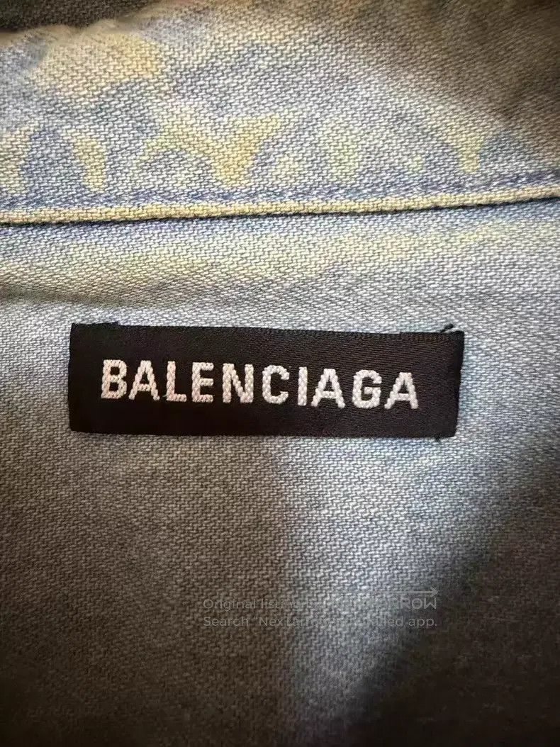 Balenciaga Balenciaga size 39 Short Sleeve Denim Letter Printed Shirt Size US S / EU 44-46 / 1 - 3 Thumbnail