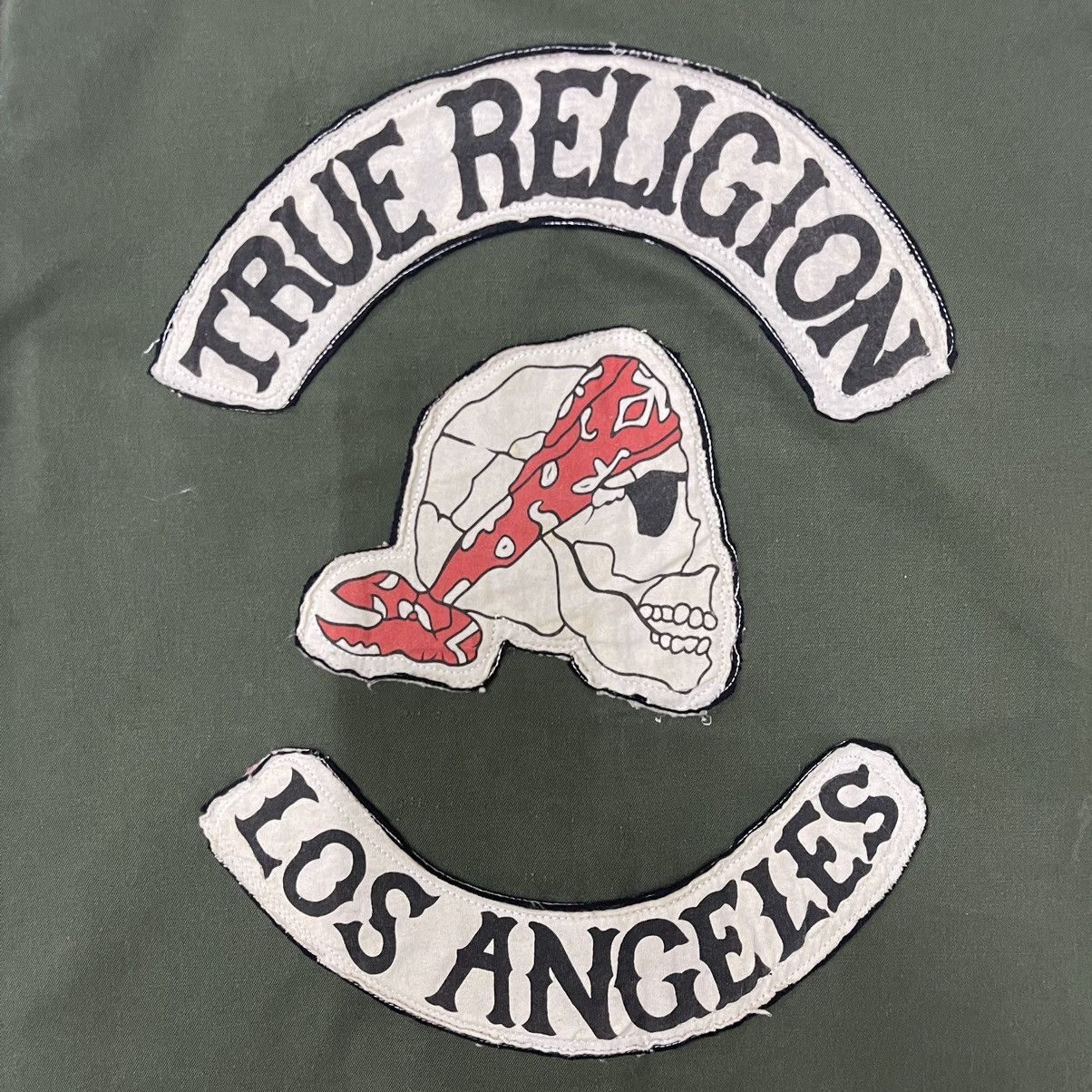 True Religion × Vintage Vintage True Religion Los Angeles Skull Biker Sleeveless Top Size US L / EU 52-54 / 3 - 4 Thumbnail