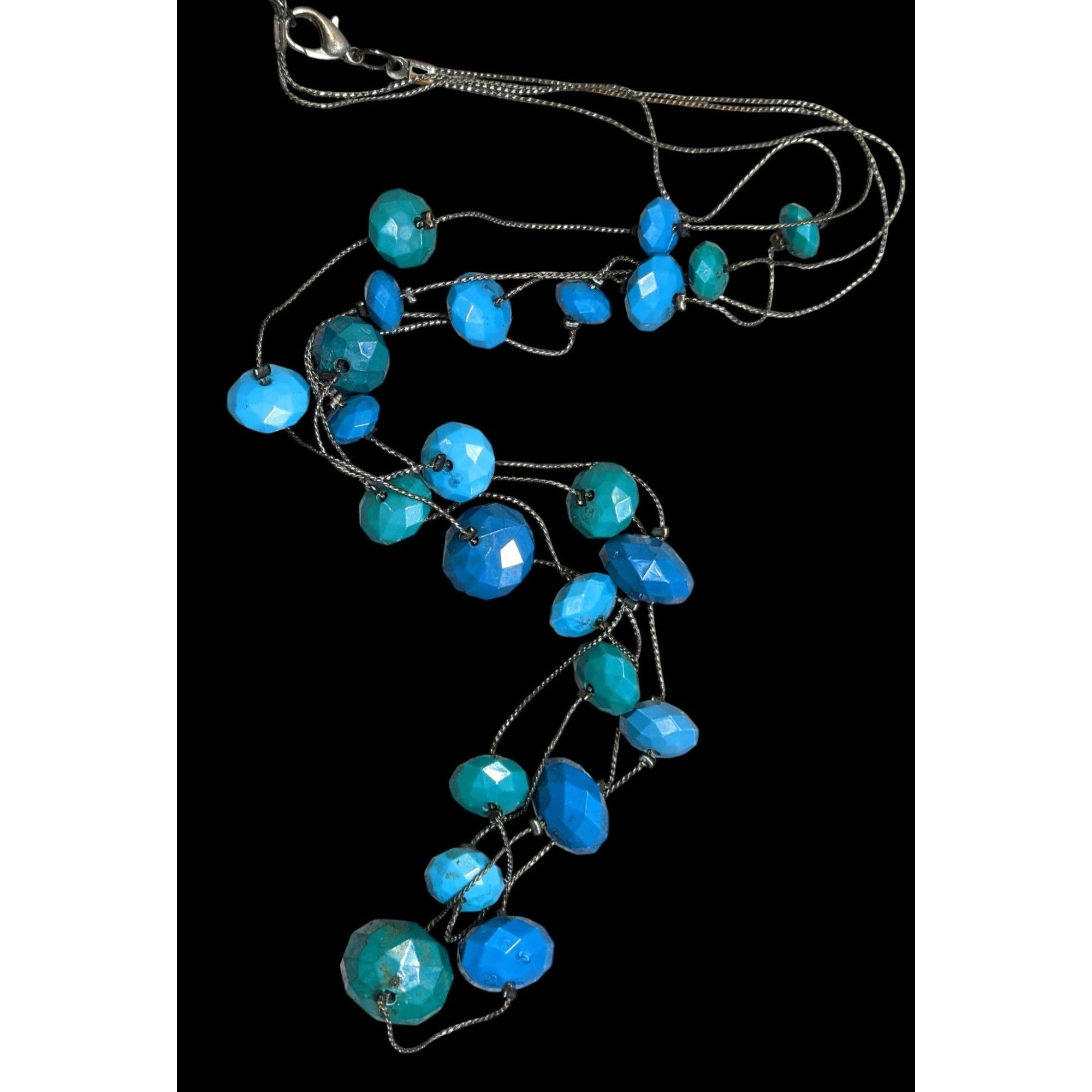 Other Mermaidcore Layered Blue & Teal Beaded Station Necklace With Size ONE SIZE - 1 Thumbnail