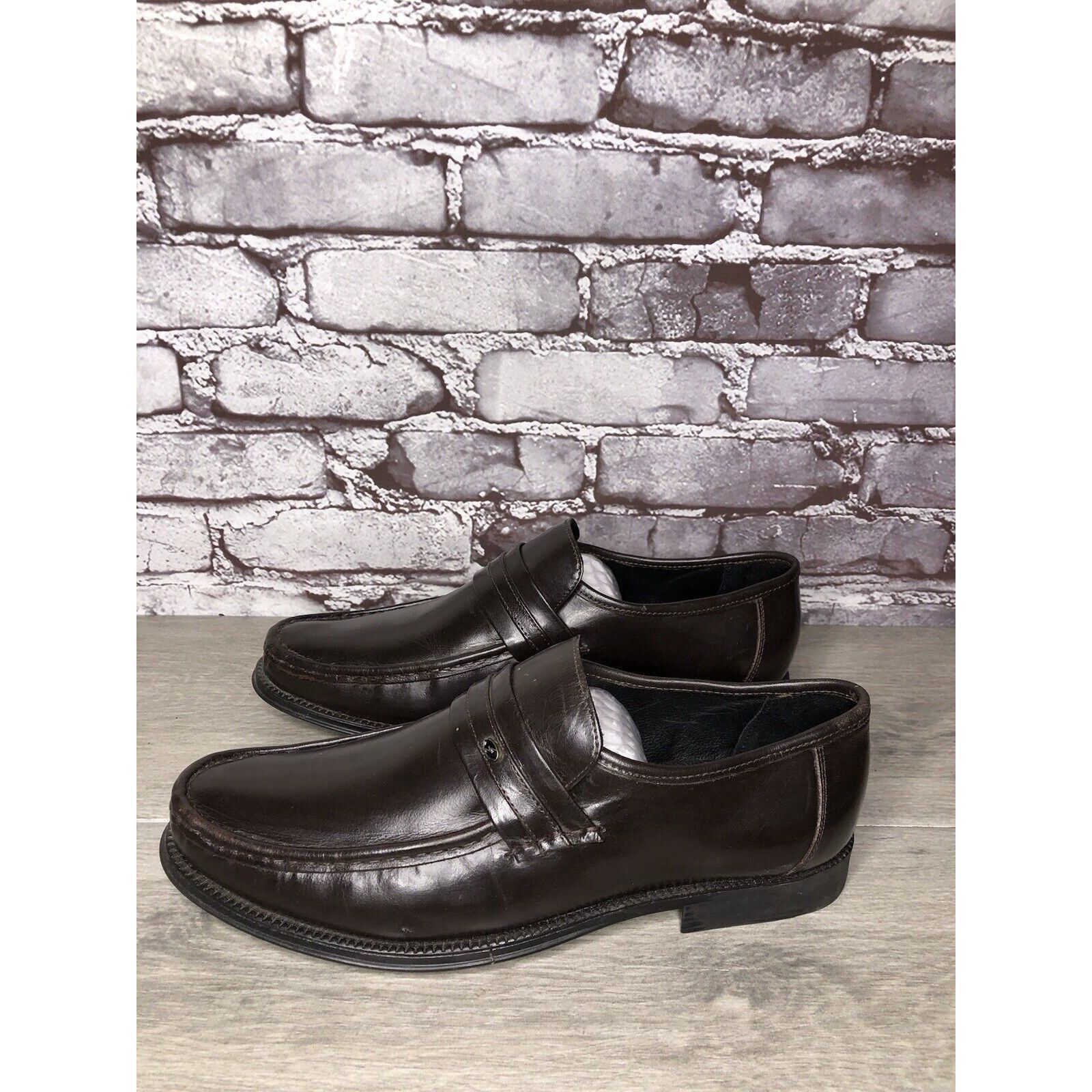 Other Clifford James Brown Leather Slip On Dress Loafers Shoes Men Size US 10 / EU 43 - 8 Thumbnail